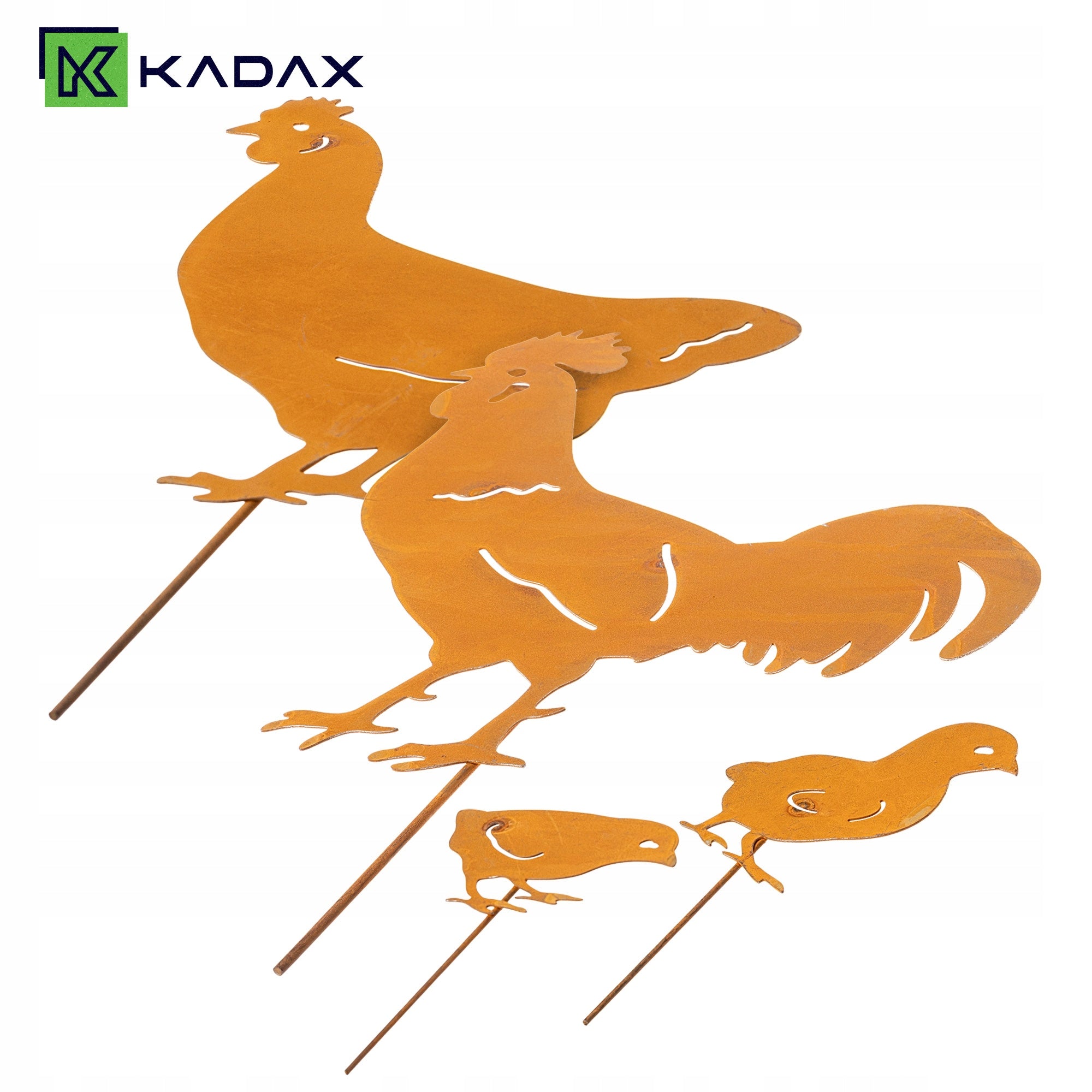 GARDEN DECORATION CHICKENS CORTEN 34cm STEEL DECORATION FOR GARDEN RUST KORTEN Product height 34 cm