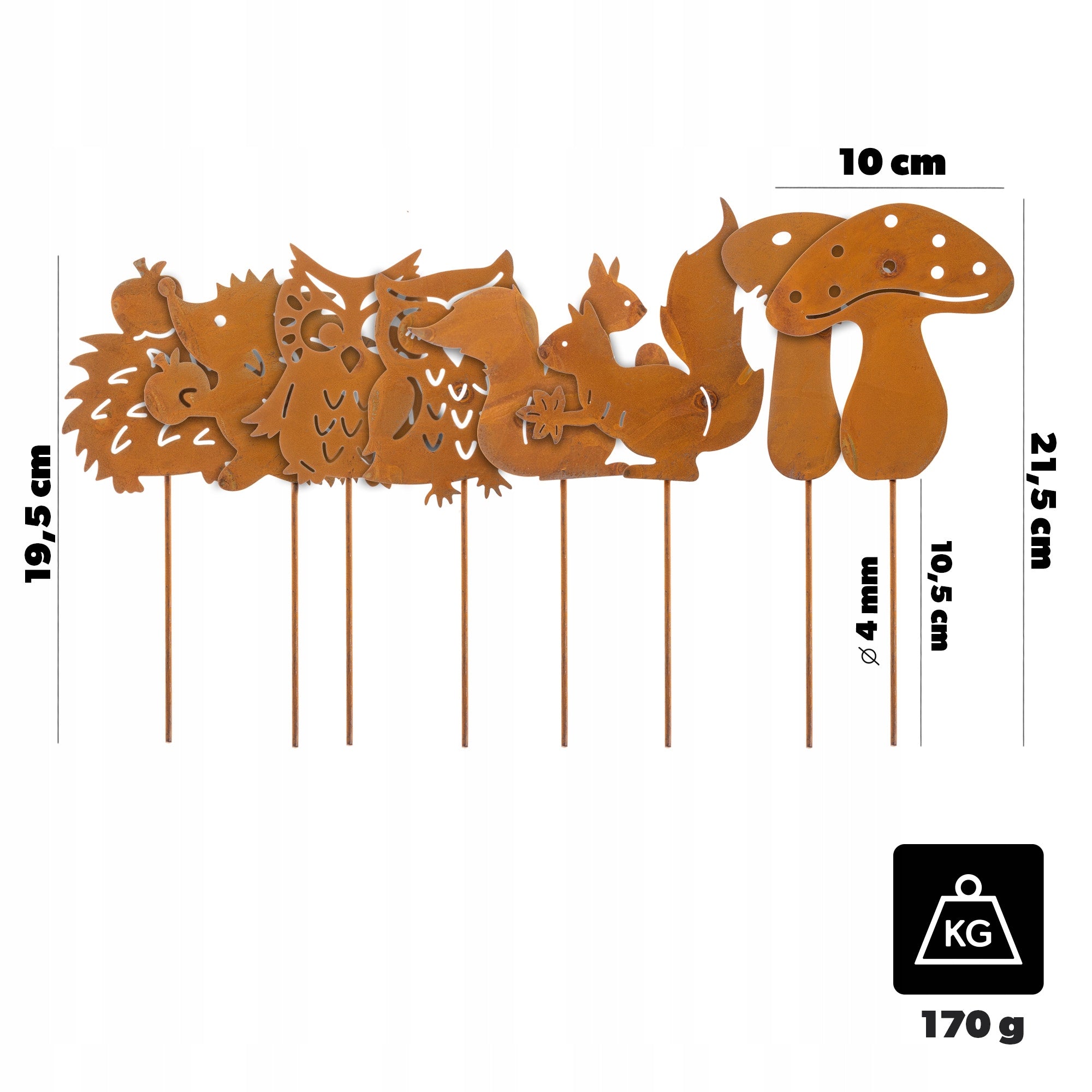 GARDEN DECORATION LAS CORTEN 21,5cm STEEL DECORATION FOR GARDEN RUST KORTEN Manufacturer code K16455