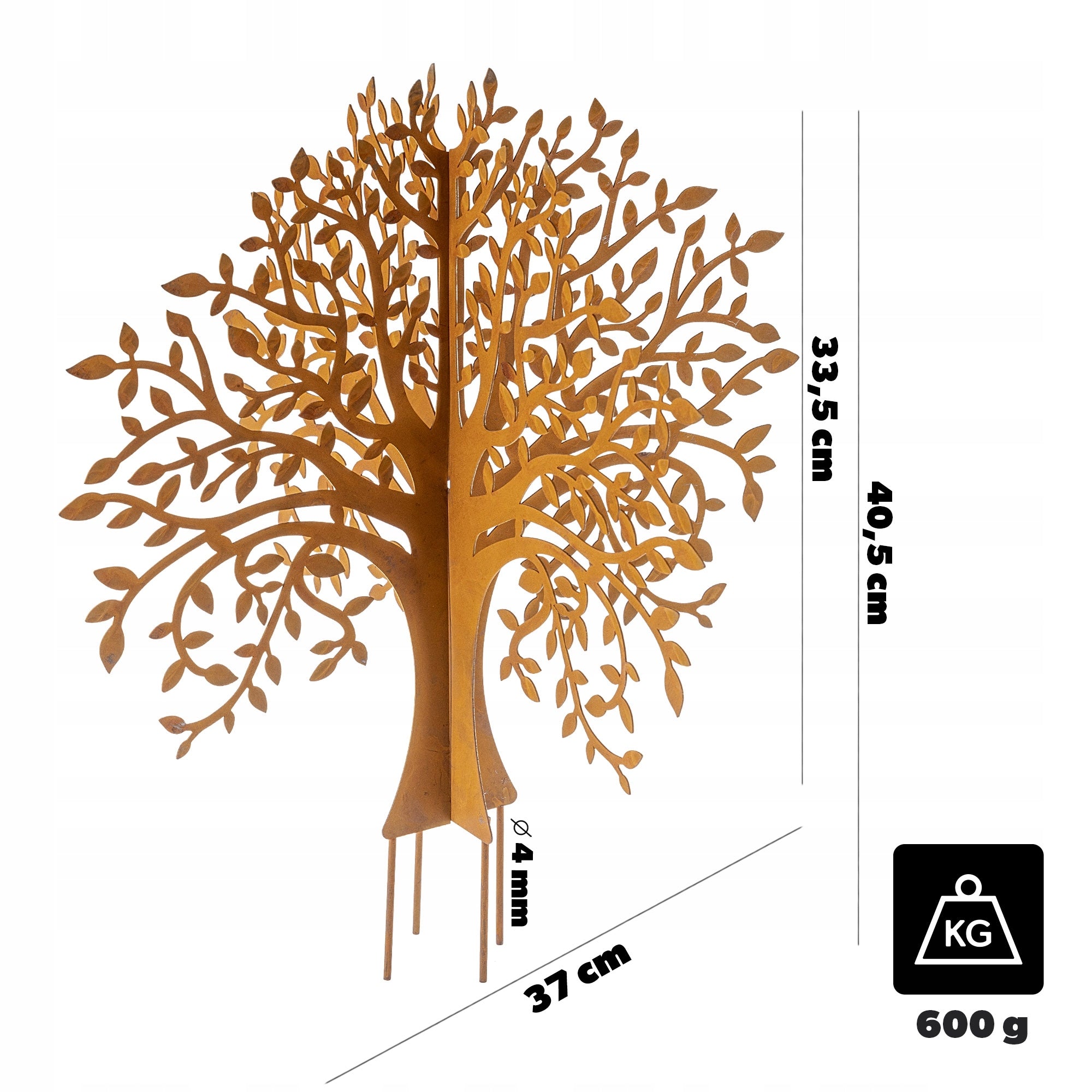 GARDEN DECORATION TREE CORTEN 40cm STEEL GARDEN DECORATION RUST KORTEN Manufacturer code K16457