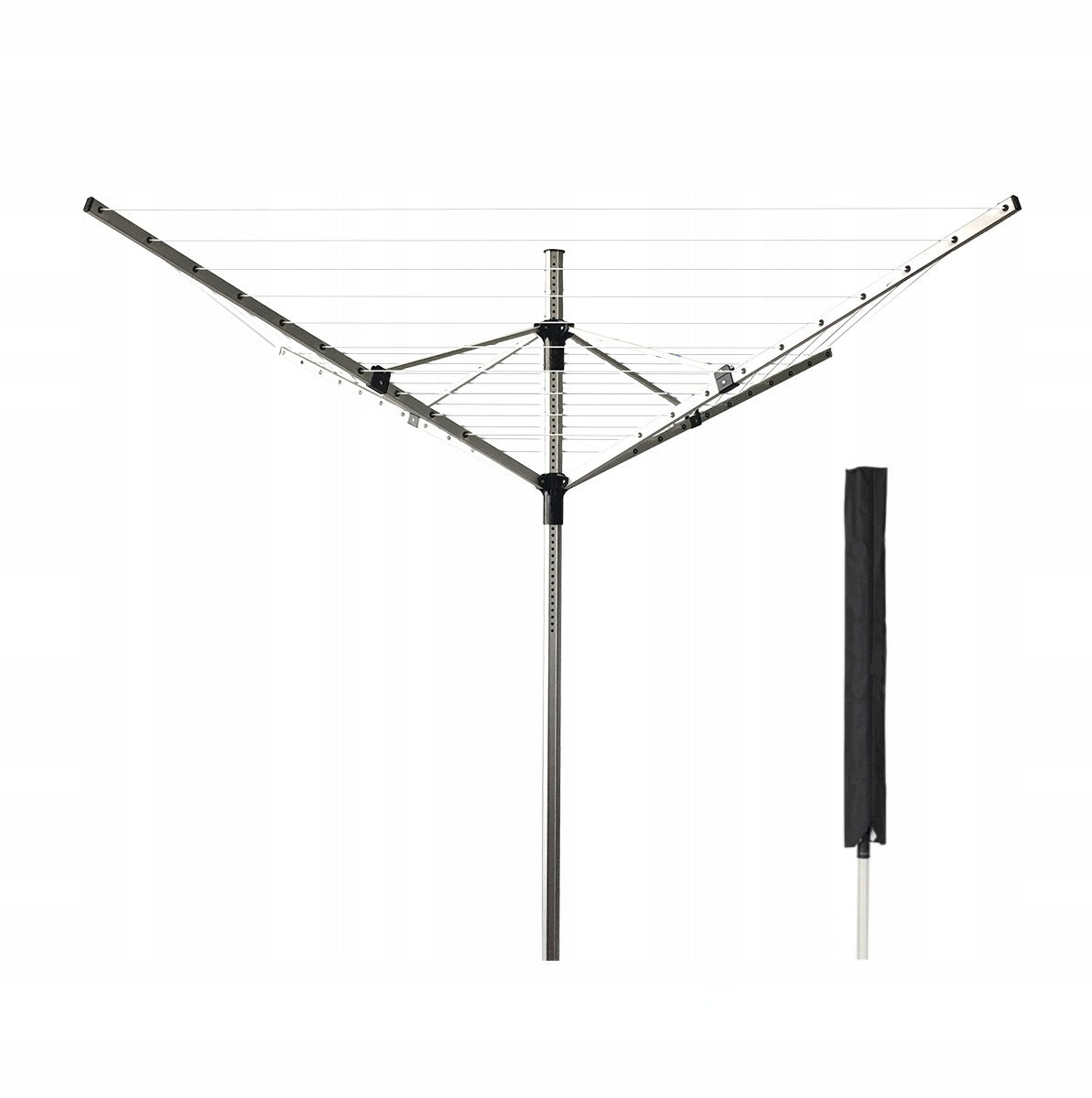 GARDEN DRYER 4 SWIVEL ARMS FOR OUTDOOR CLOTHES + COVER Unfolded width 142 cm