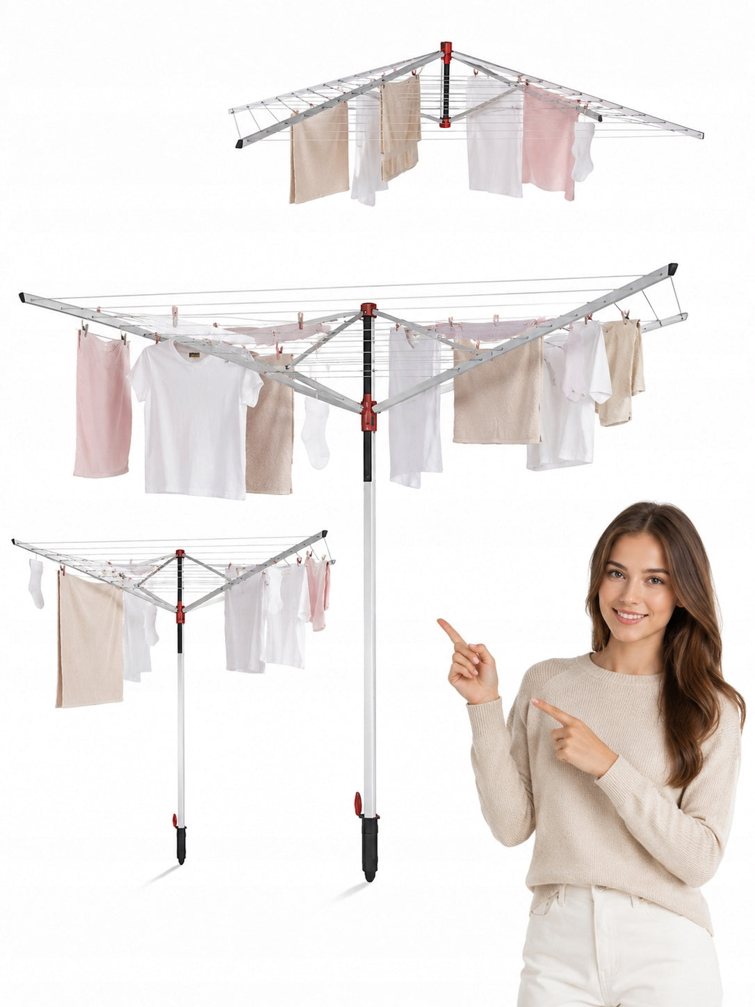 GARDEN DRYER FOR LAUNDRY FOLD-OUT STATIONARY VILEDA 180CM WITH 50M XXL