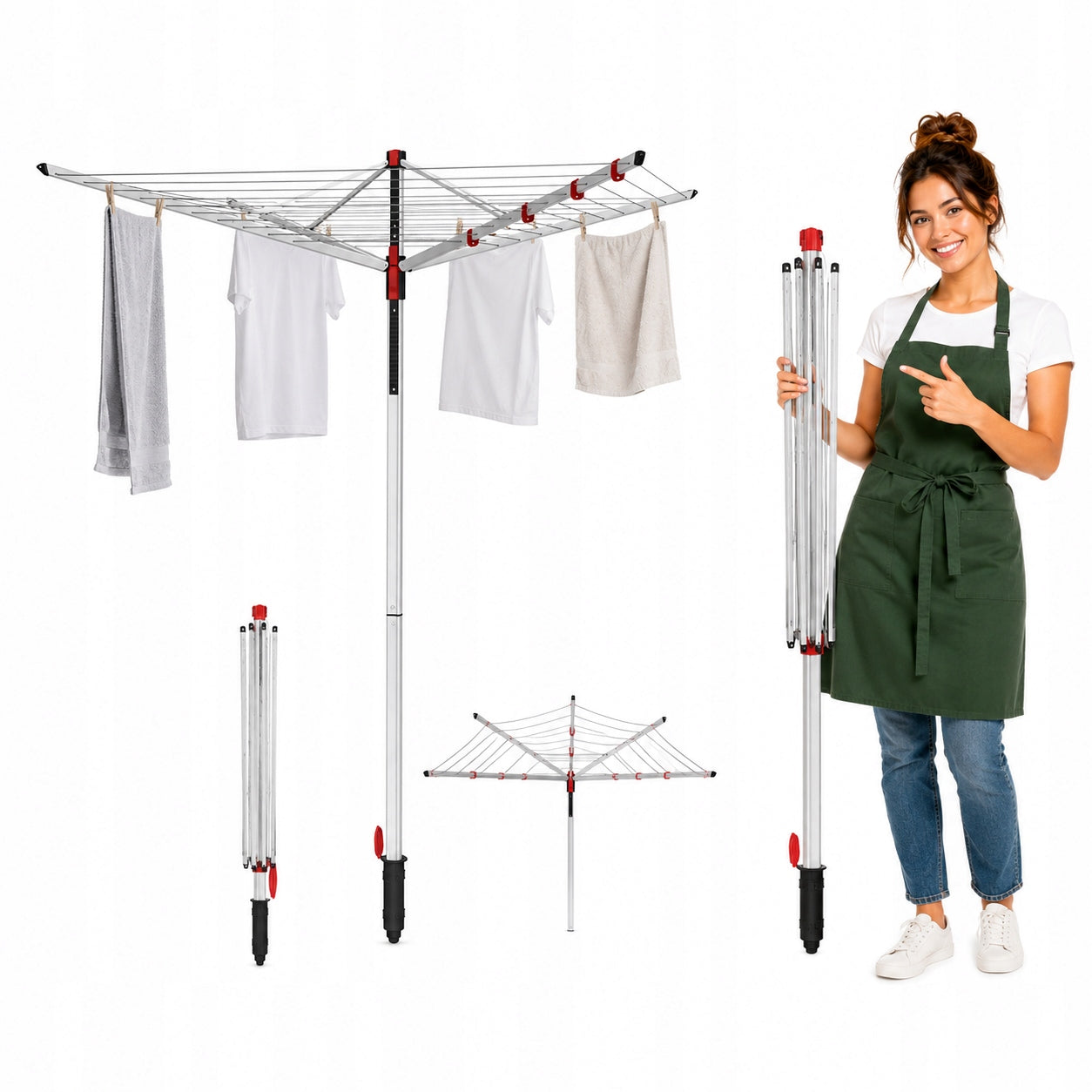 GARDEN DRYER FOR LAUNDRY FOLD-OUT STATIONARY VILEDA WITH 40M XL