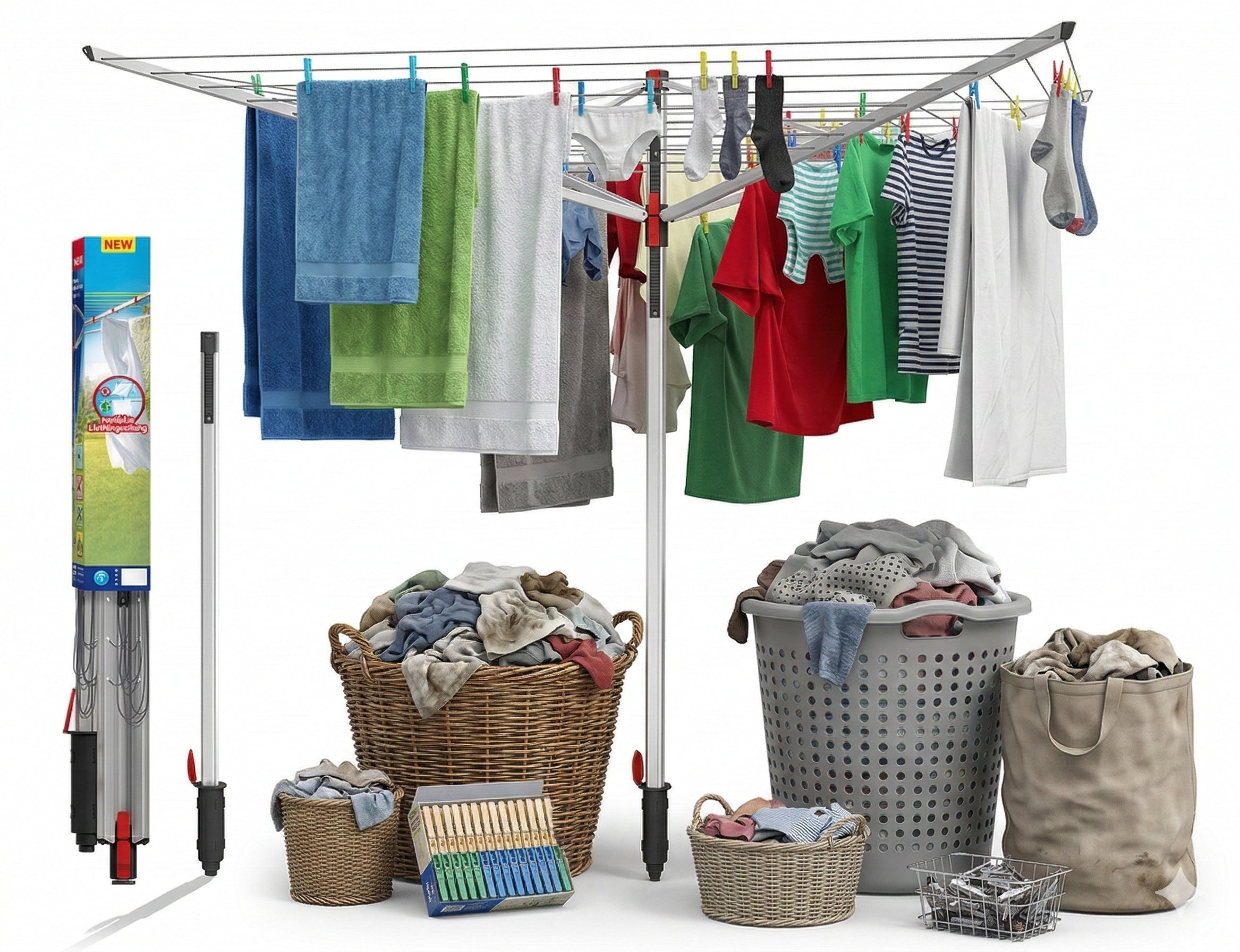 GARDEN DRYER FOR LAUNDRY LARGE XL 50 METERS LINES VILEDA SUN LIFT SET
