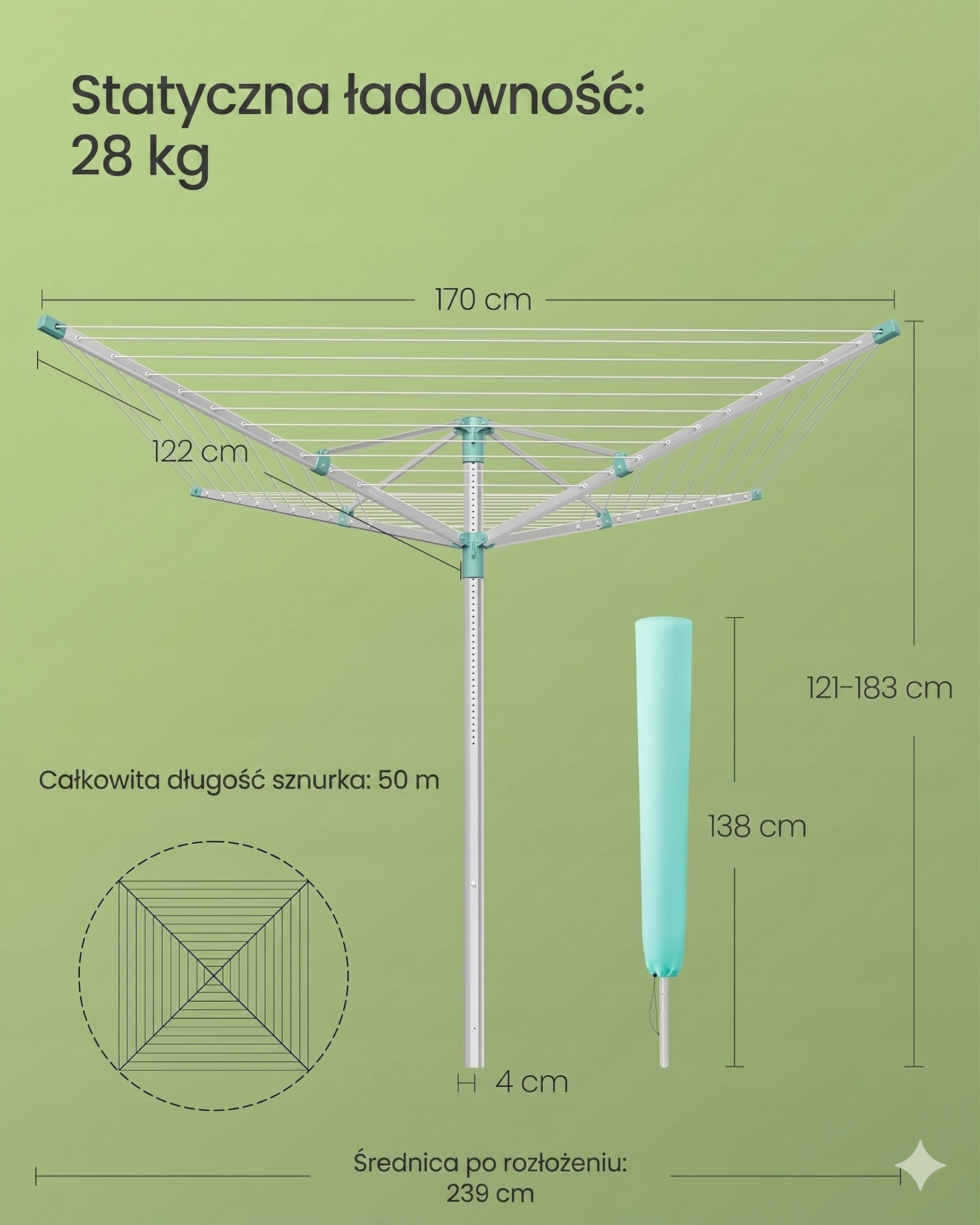 GARDEN DRYER STANDING LAUNDRY UNDERWEAR ADJUSTABLE SONGMICS CASE 50 M Unfolded width 170 cm