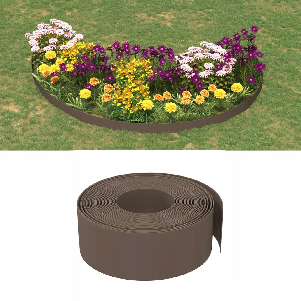 GARDEN EDGING 2 PCS BROWN 10 M 20CM POLYETHYLENE Packaging status original
