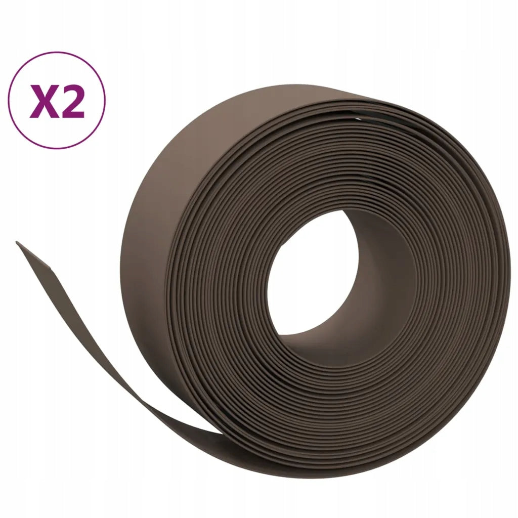 GARDEN EDGING 2 PCS BROWN 10 M 20CM POLYETHYLENE