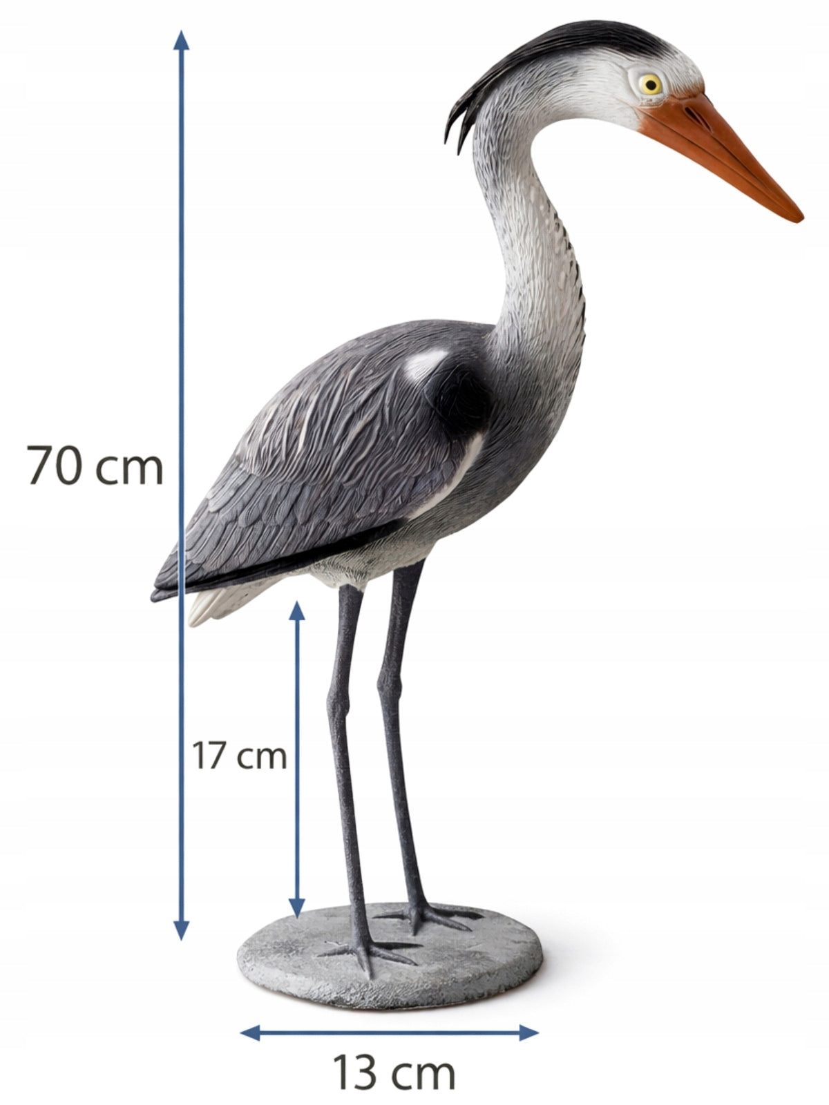 GARDEN FIGURE FIGURINE DECORATION FOR GARDEN DECORATION HERON LARGE 70cm XXL Manufacturer QULKI