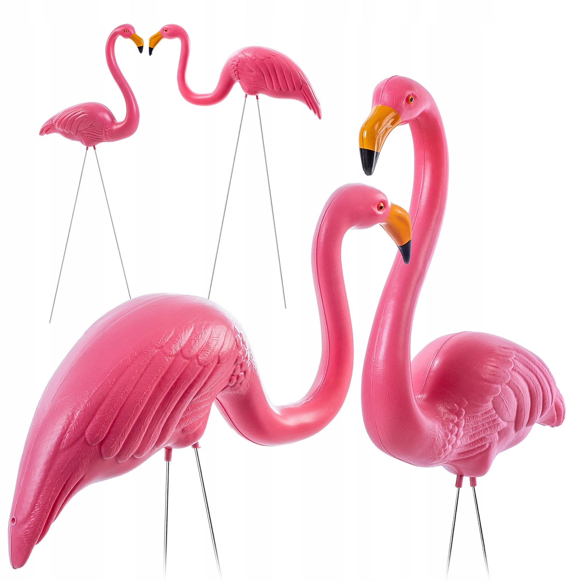 GARDEN FIGURE FIGURINE DECORATION FOR GARDEN FLAMINGO FIGURES 2 PIECES