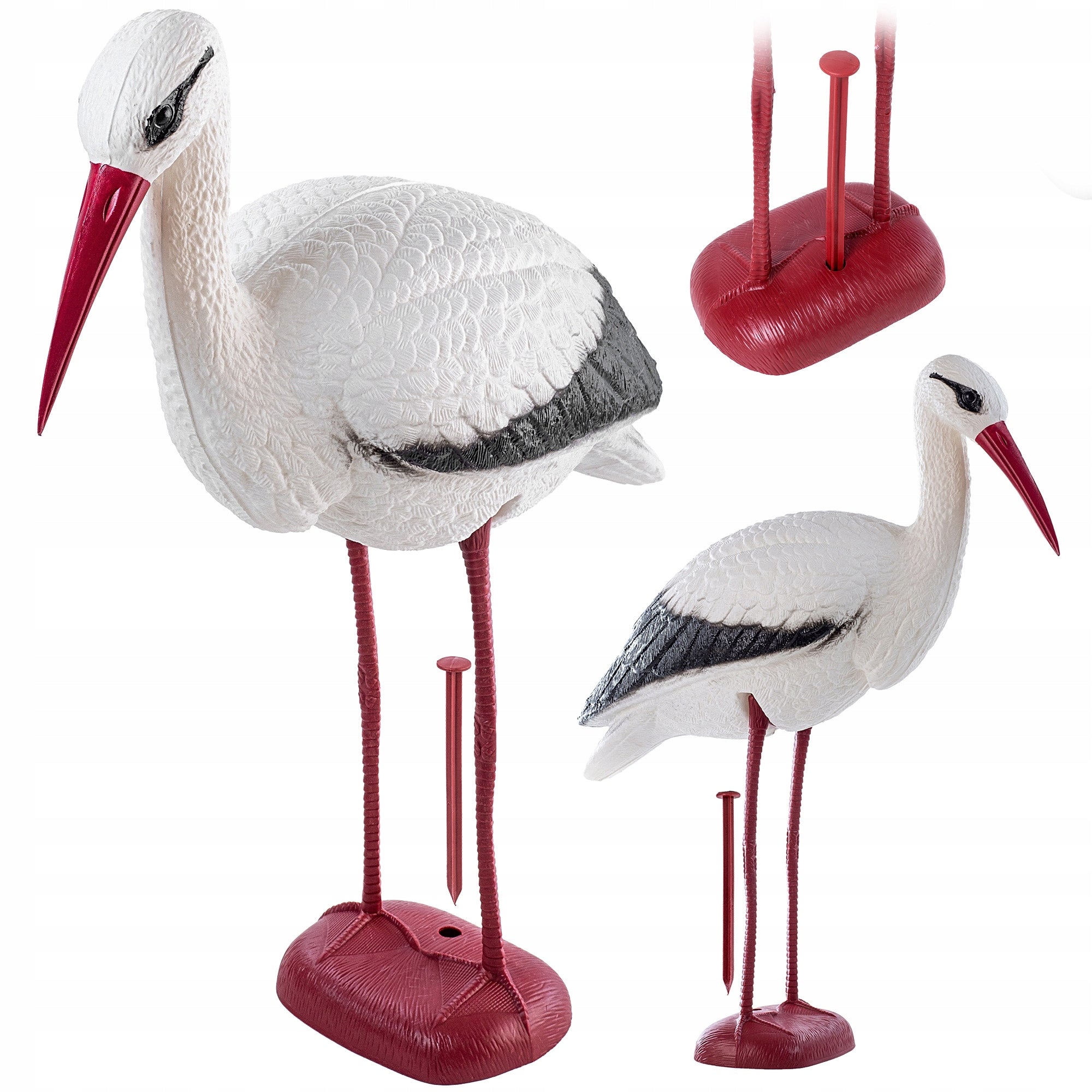 GARDEN FIGURE FIGURINE DECORATION STORK STANDING FOR GARDEN LARGE XXL