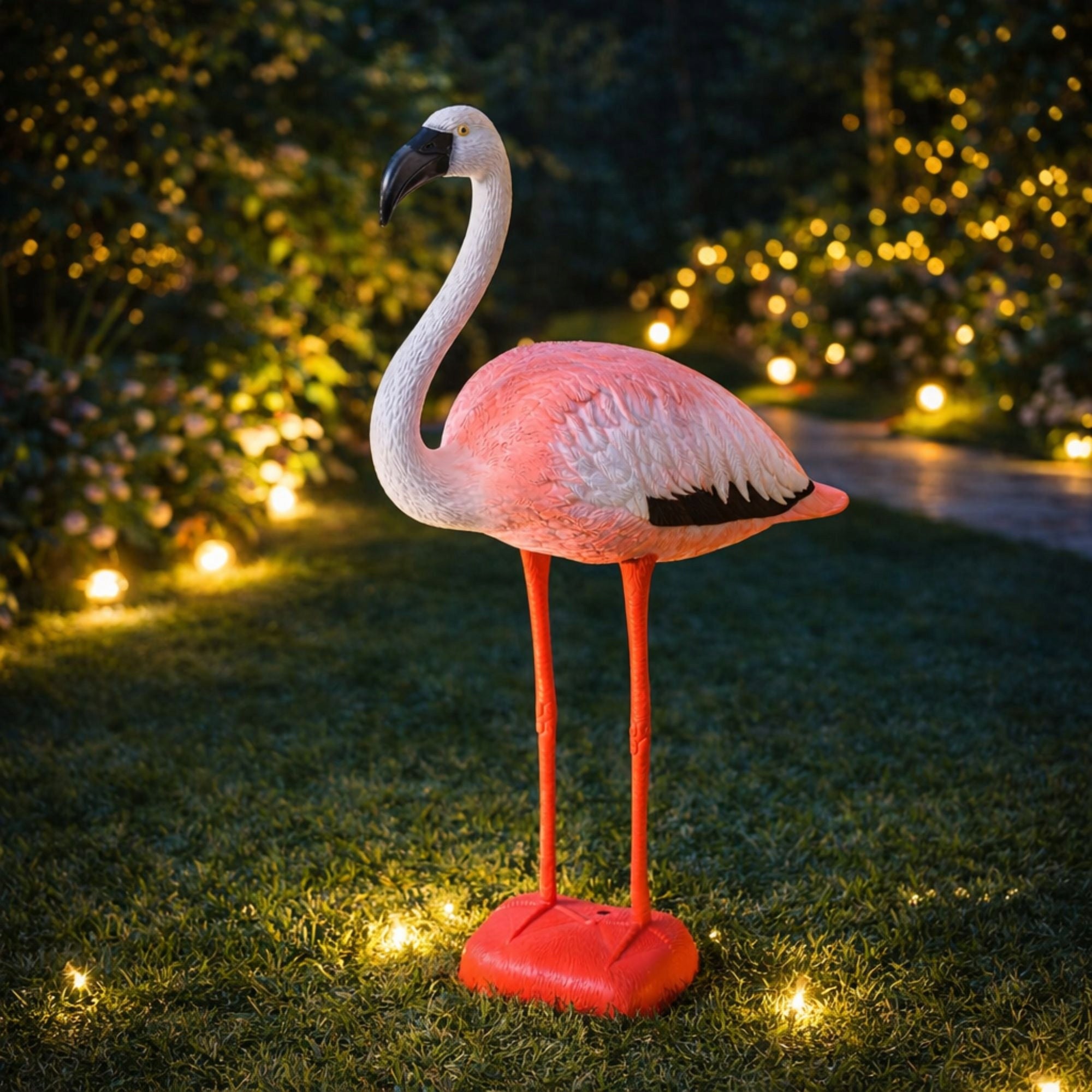 GARDEN FIGURINE FIGURE DECORATION FOR THE GARDEN LIKE A LIVING FLAMINGO STANDING 78 CM Kind decoration