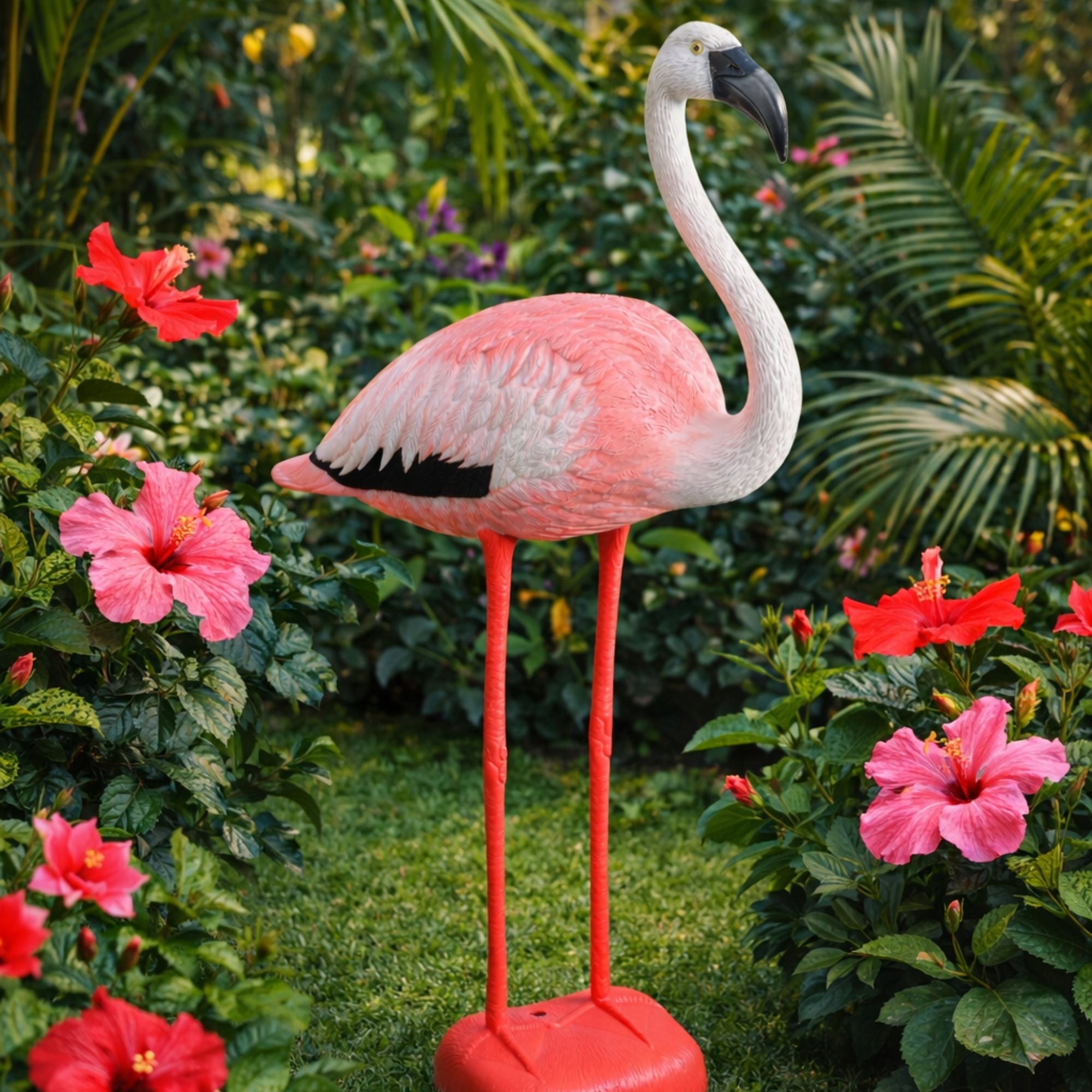 GARDEN FIGURINE FIGURE DECORATION FOR THE GARDEN LIKE A LIVING FLAMINGO STANDING 78 CM Manufacturer JohnGreen