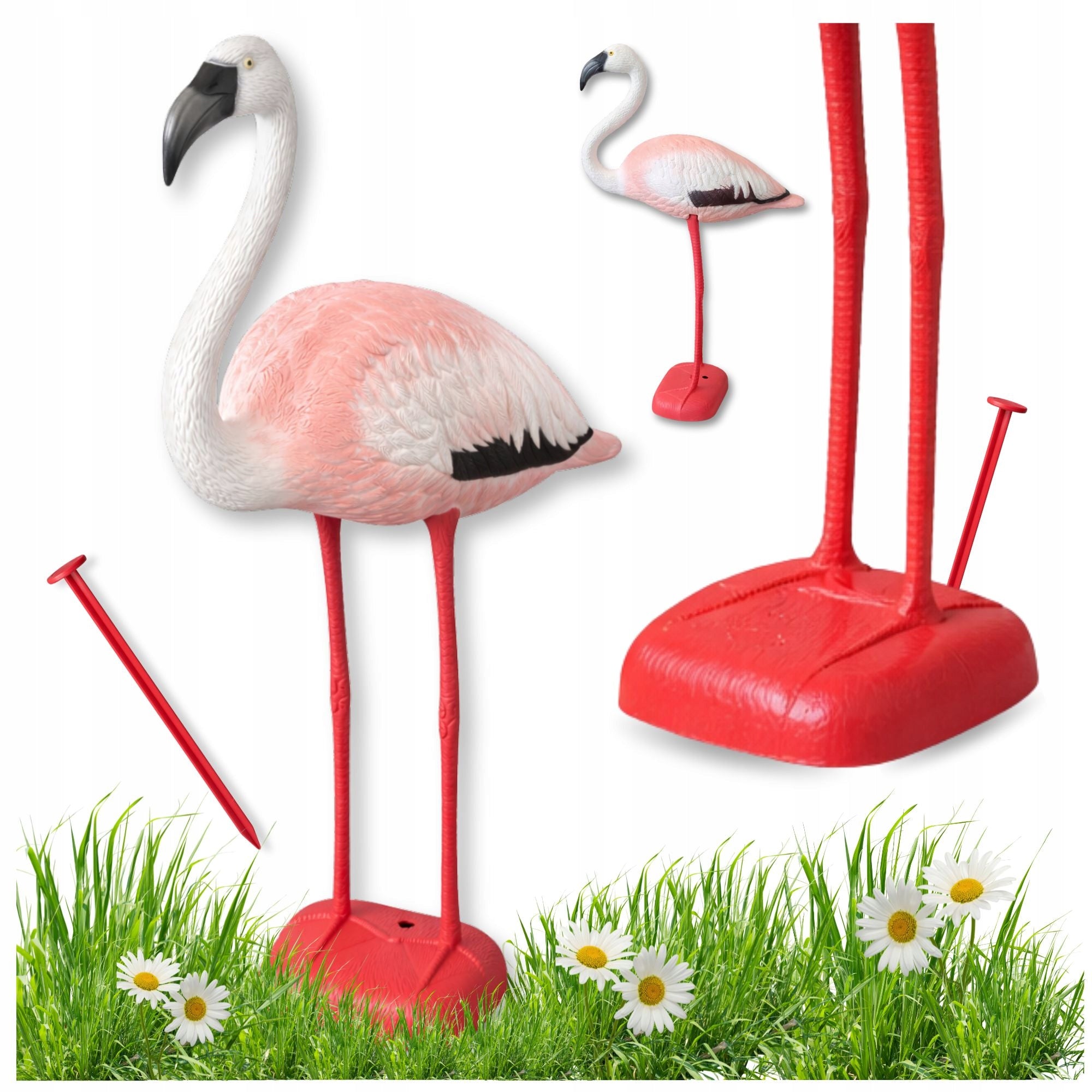 GARDEN FIGURINE FIGURE DECORATION FOR THE GARDEN LIKE A LIVING FLAMINGO STANDING 78 CM