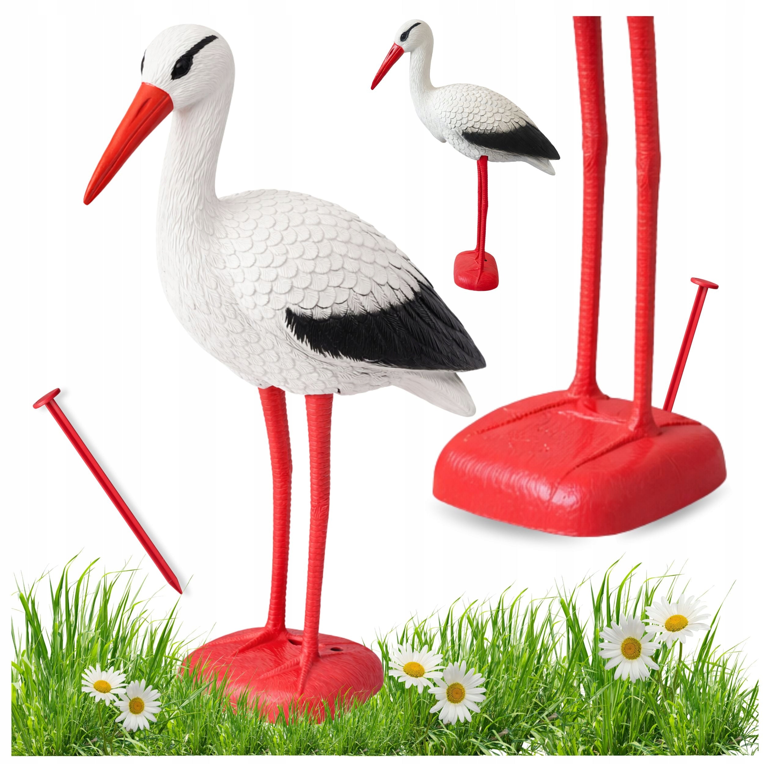 GARDEN FIGURINE FIGURE DECORATION FOR THE GARDEN LIKE A LIVING STORK STANDING 78CM XL