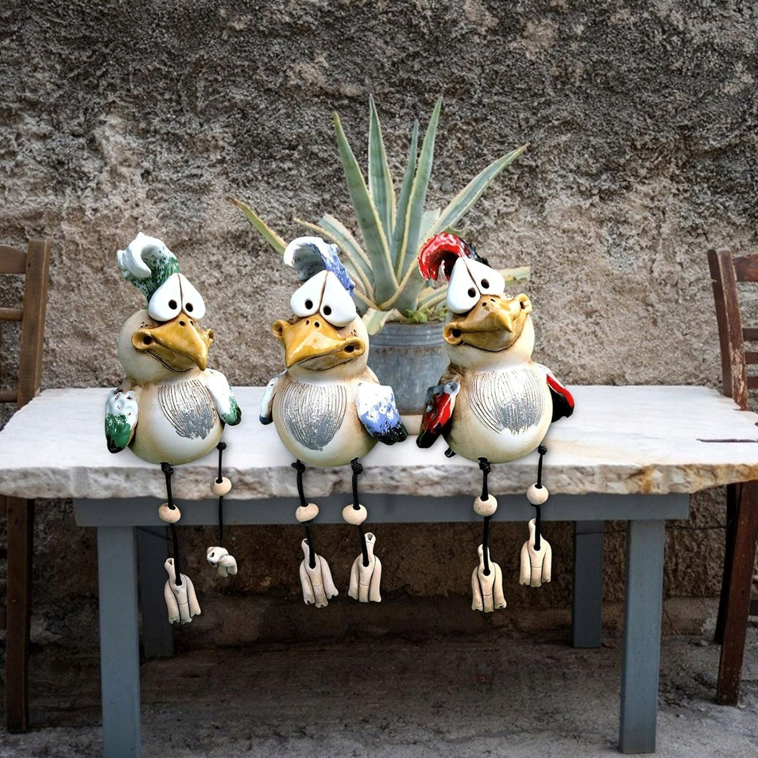 GARDEN FIGURINES ROOSTER DECORATIVE GARDEN FIGURINE 3PCS Manufacturer Bedee