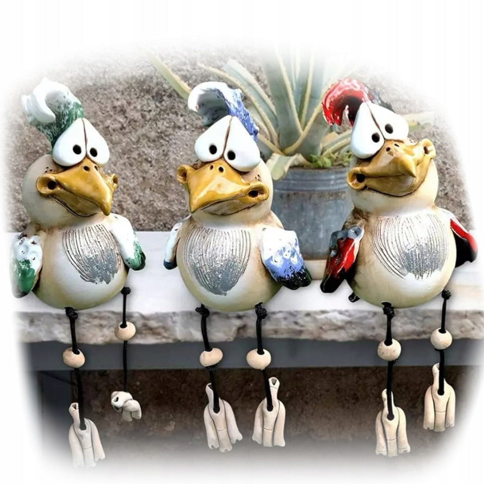 GARDEN FIGURINES ROOSTER DECORATIVE GARDEN FIGURINE 3PCS
