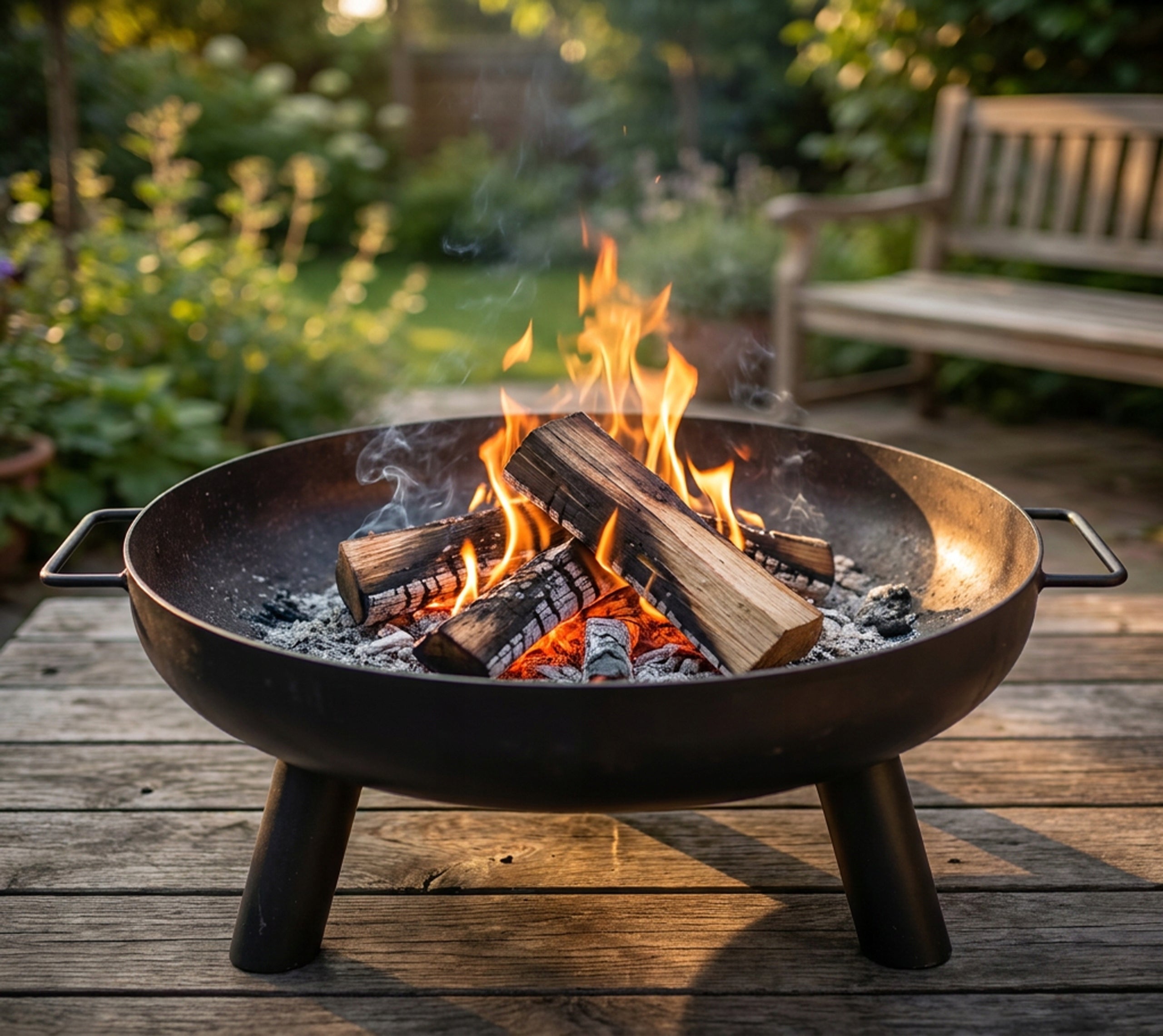 GARDEN FIRE PIT GRILL BOILER STEEL THICK SHEET 2 mm Grate diameter / width 60 cm