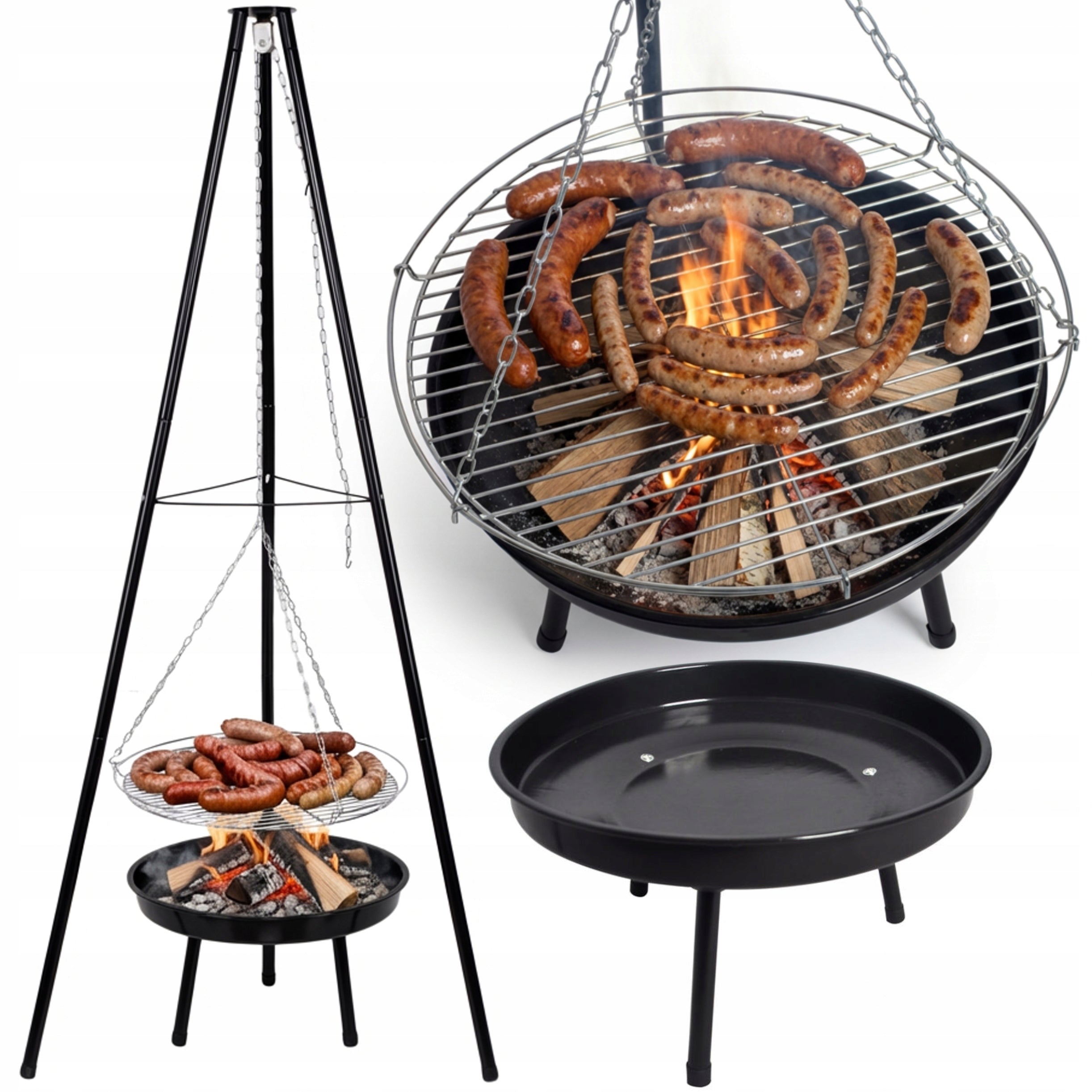 GARDEN FIREPLACE 2in1 FIREPLACE GRILL GRATE TRIPOD