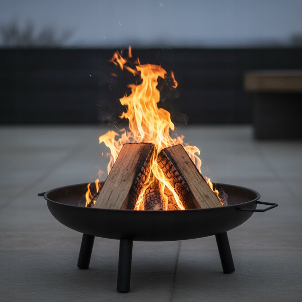 GARDEN FIREPLACE 58CM STEEL GARDEN FIREPLACE GRILL CAULDRON GRATE LARGE Packaging status original
