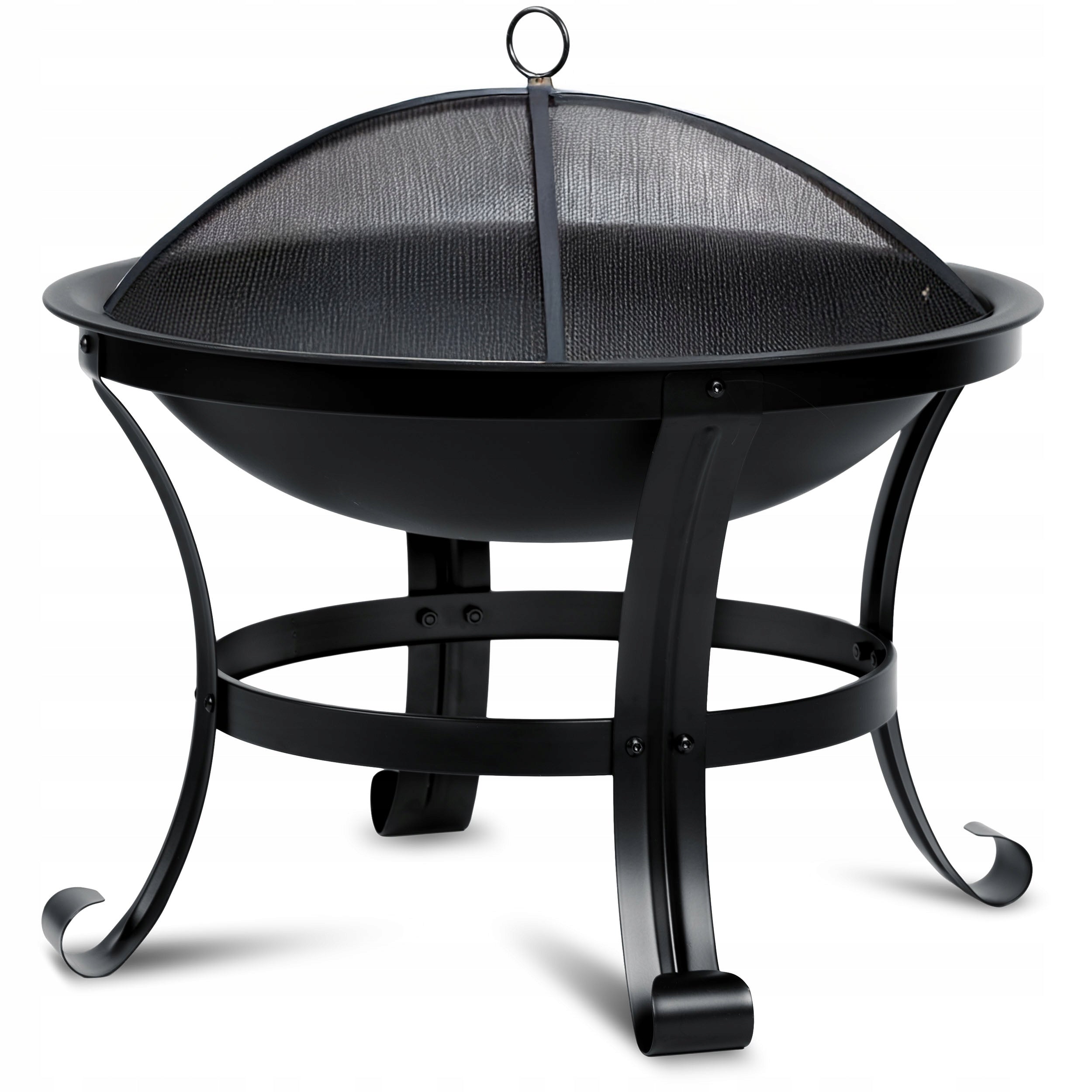 GARDEN FIREPLACE 60cm WITH HANDLES LARGE SOLID STEEL FIREPLACE GRILL Packaging status original