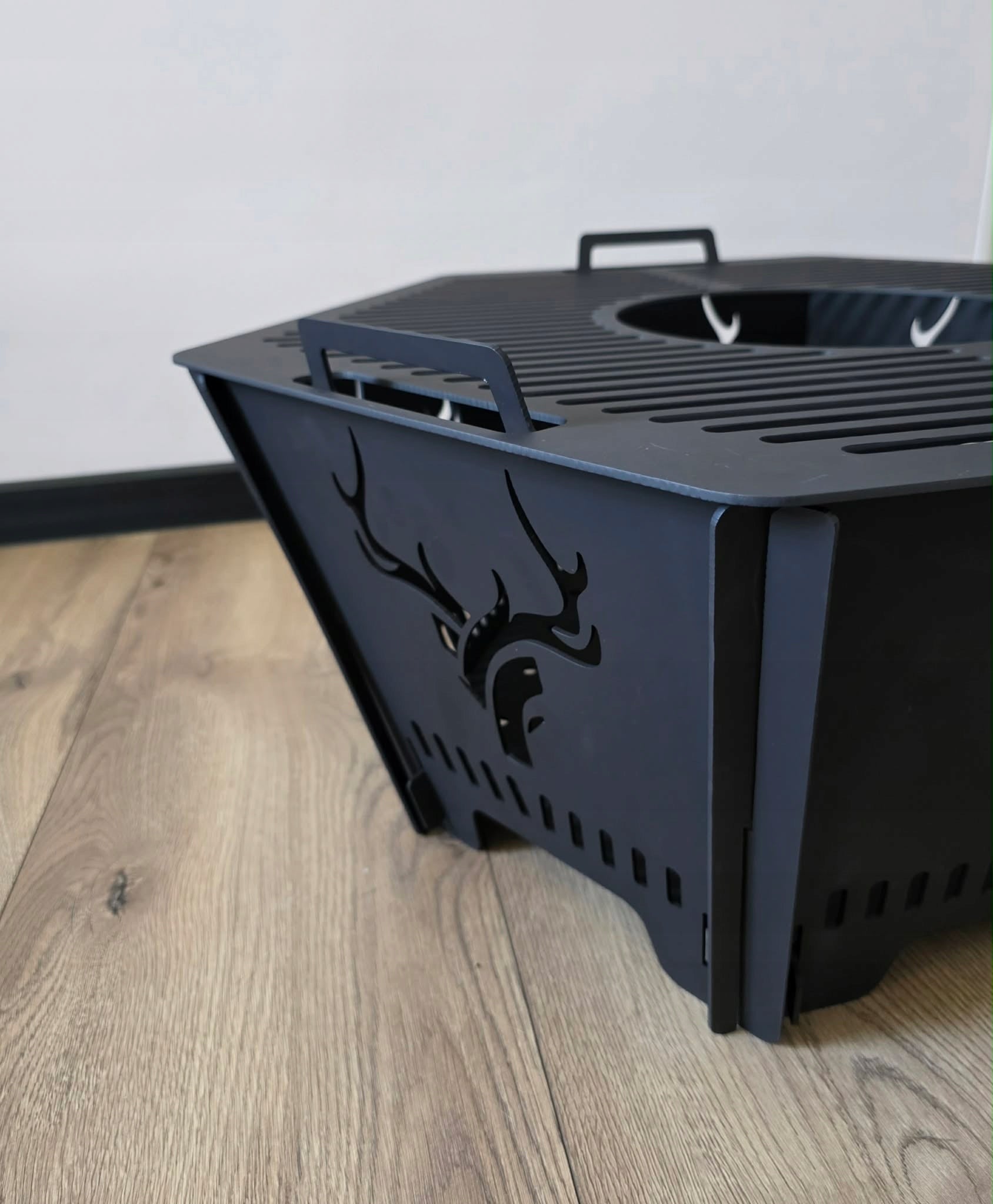GARDEN FIREPLACE DEER WITH GRATE 2in1 FOLDING STEEL 3MM POLISH PRODUCT Product height 35 cm
