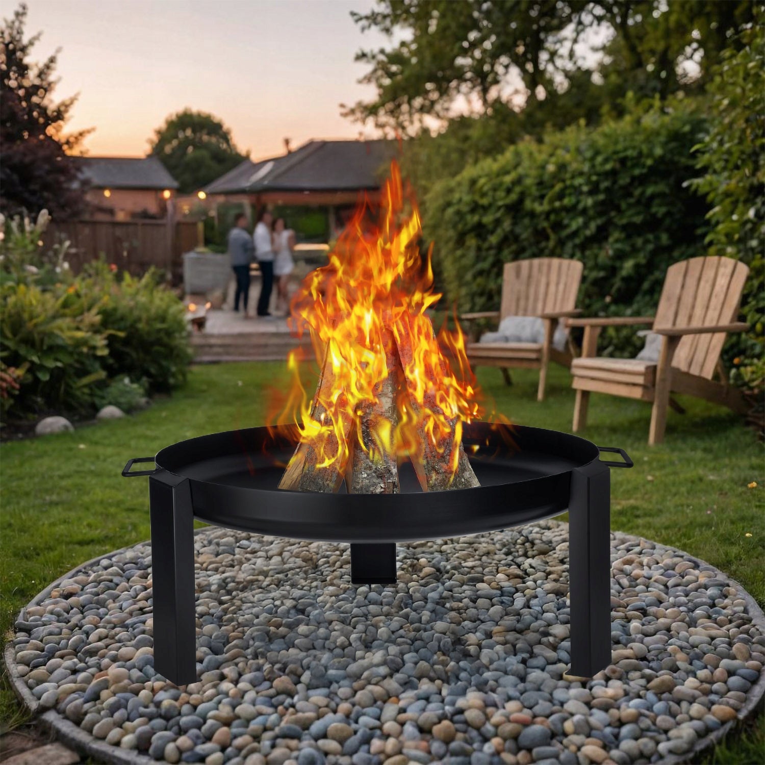 GARDEN FIREPLACE FOR FIREPLACE GRILL CAULDRON 80 CM STEEL WITH HANDLES Manufacturer code 063196MG