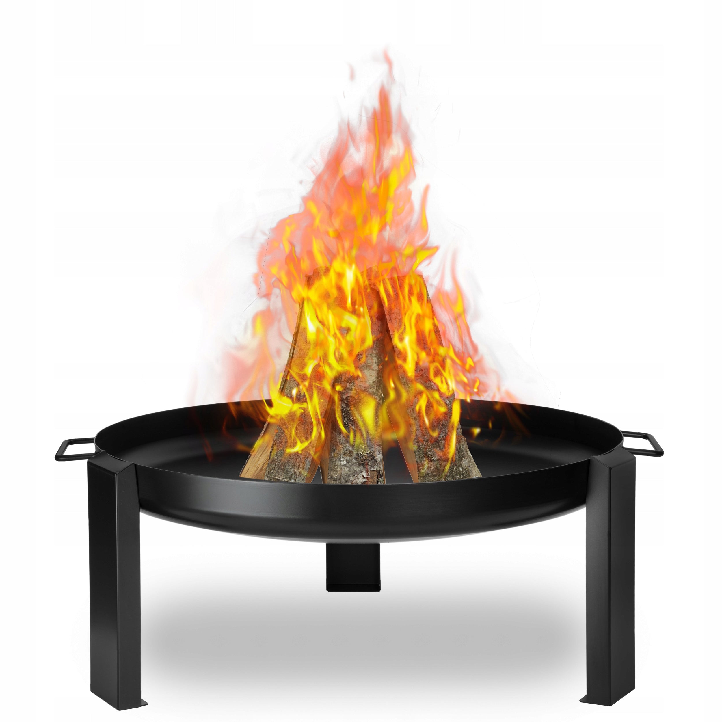 GARDEN FIREPLACE FOR FIREPLACE GRILL CAULDRON 80 CM STEEL WITH HANDLES Product height 36 cm