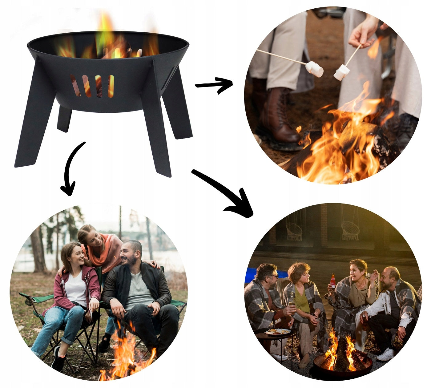 GARDEN FIREPLACE FOR FIRES STAINLESS STEEL FIREPLACE BLACK STEEL FREEBIE Manufacturer code Palenisko ogrodowe grill stalowe czarne