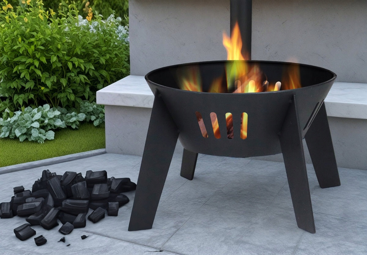 GARDEN FIREPLACE FOR FIRES STAINLESS STEEL FIREPLACE BLACK STEEL FREEBIE Material steel