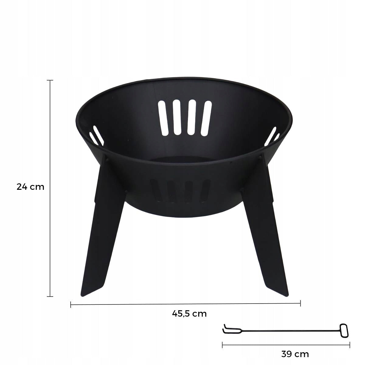 GARDEN FIREPLACE FOR FIRES STAINLESS STEEL FIREPLACE BLACK STEEL FREEBIE Weight 3.7 kg