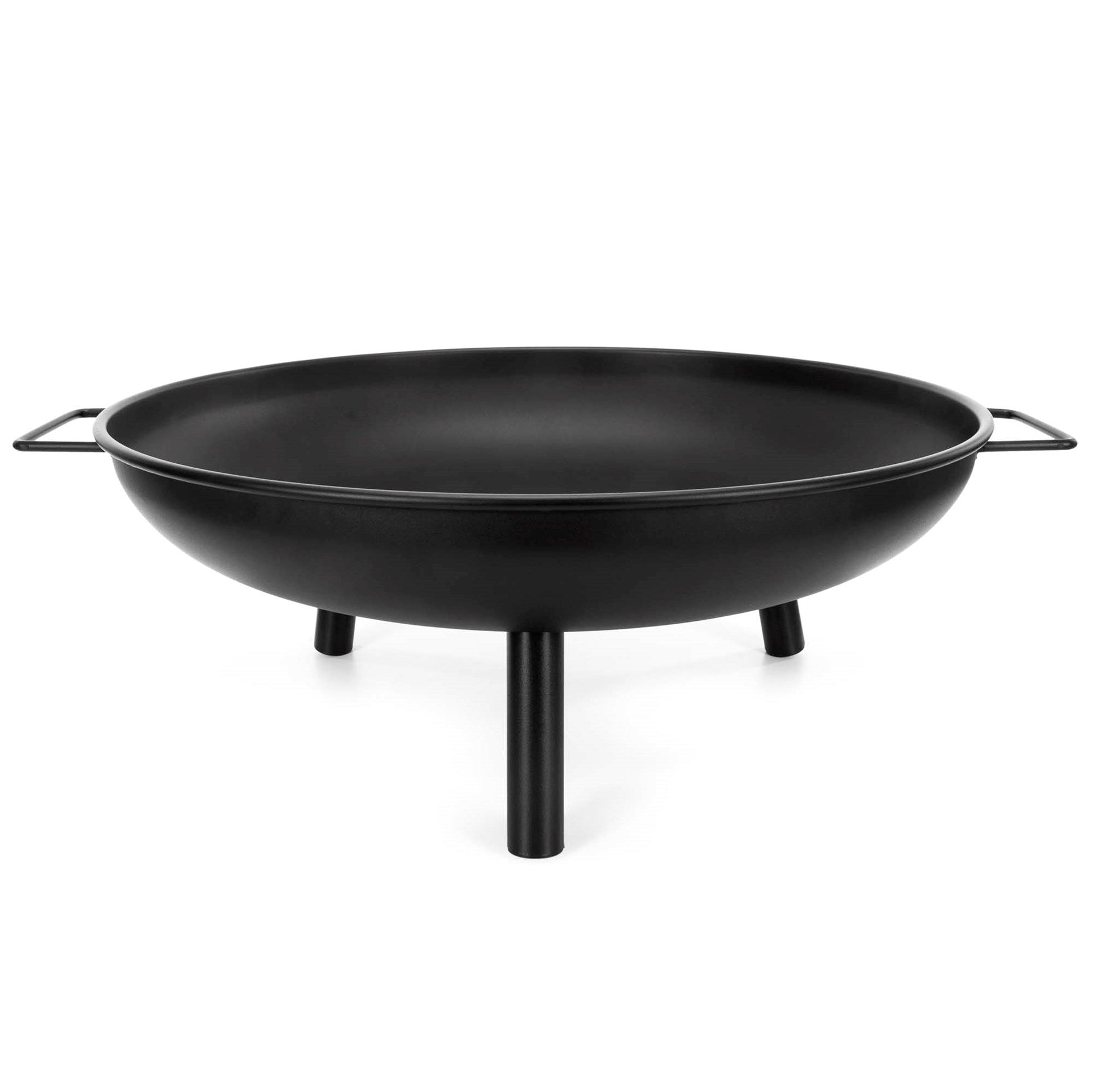GARDEN FIREPLACE FOR GRILL FIREPLACE LARGE STEEL 60cm BLACK WITH HANDLES Grate diameter / width 58 cm