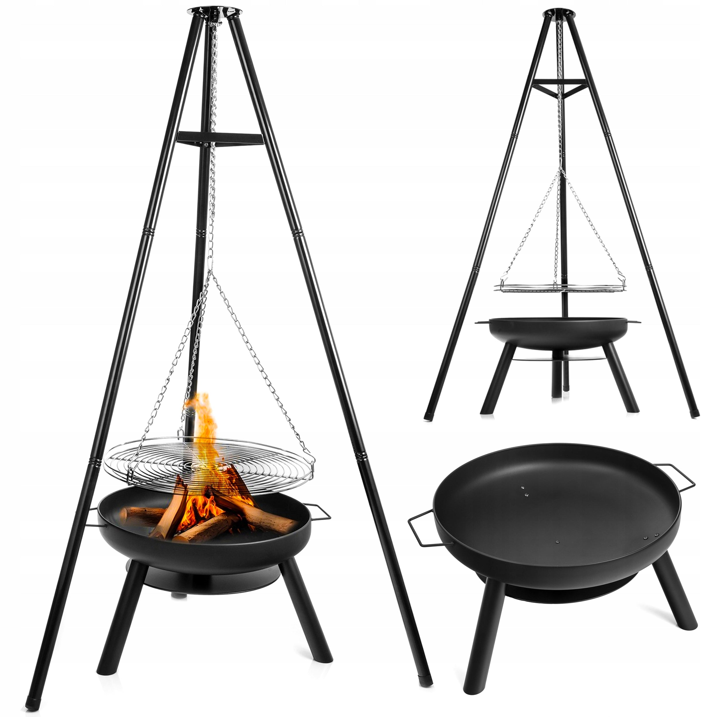 GARDEN FIREPLACE GARDEN GRILL TRIPOD WITH FRAME LEHMANN GRATE 60CM