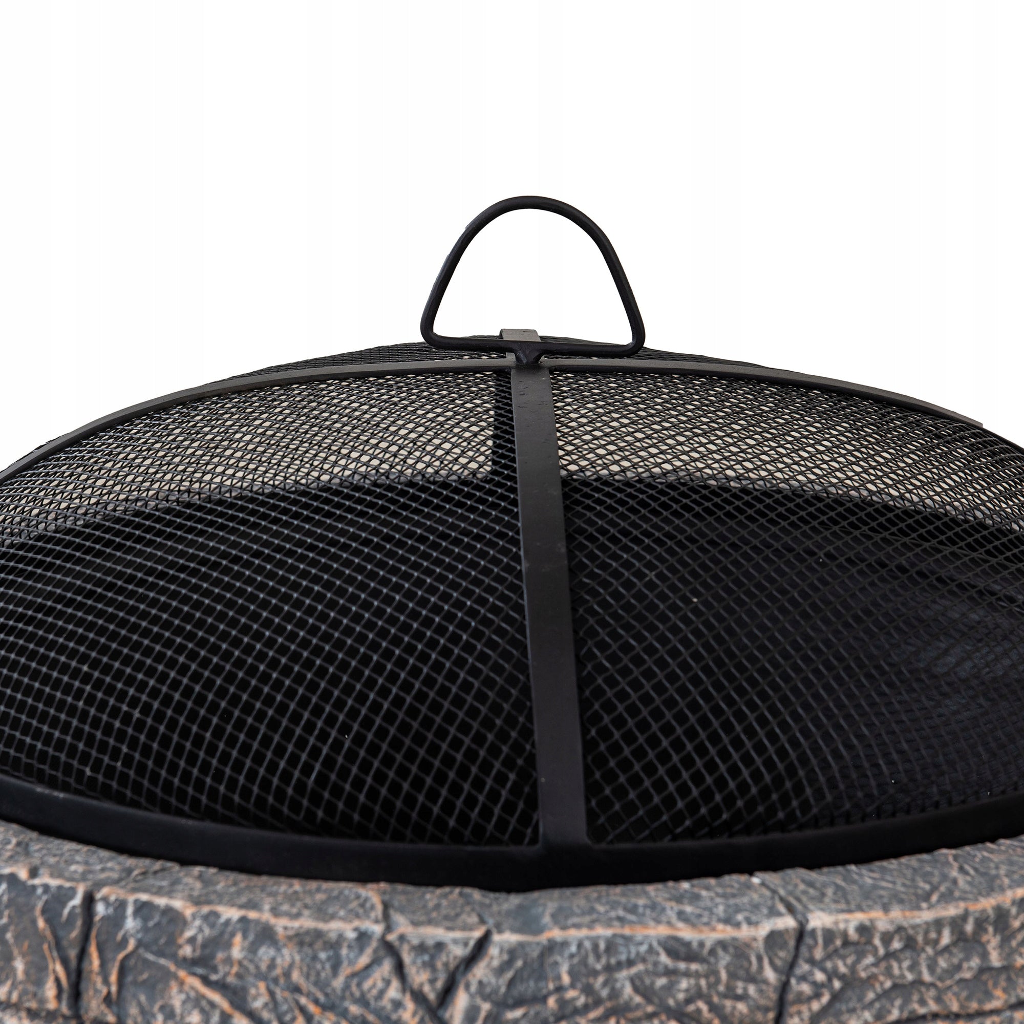 GARDEN FIREPLACE IMITATION CONCRETE GRILL 66cm STEEL Packaging status original