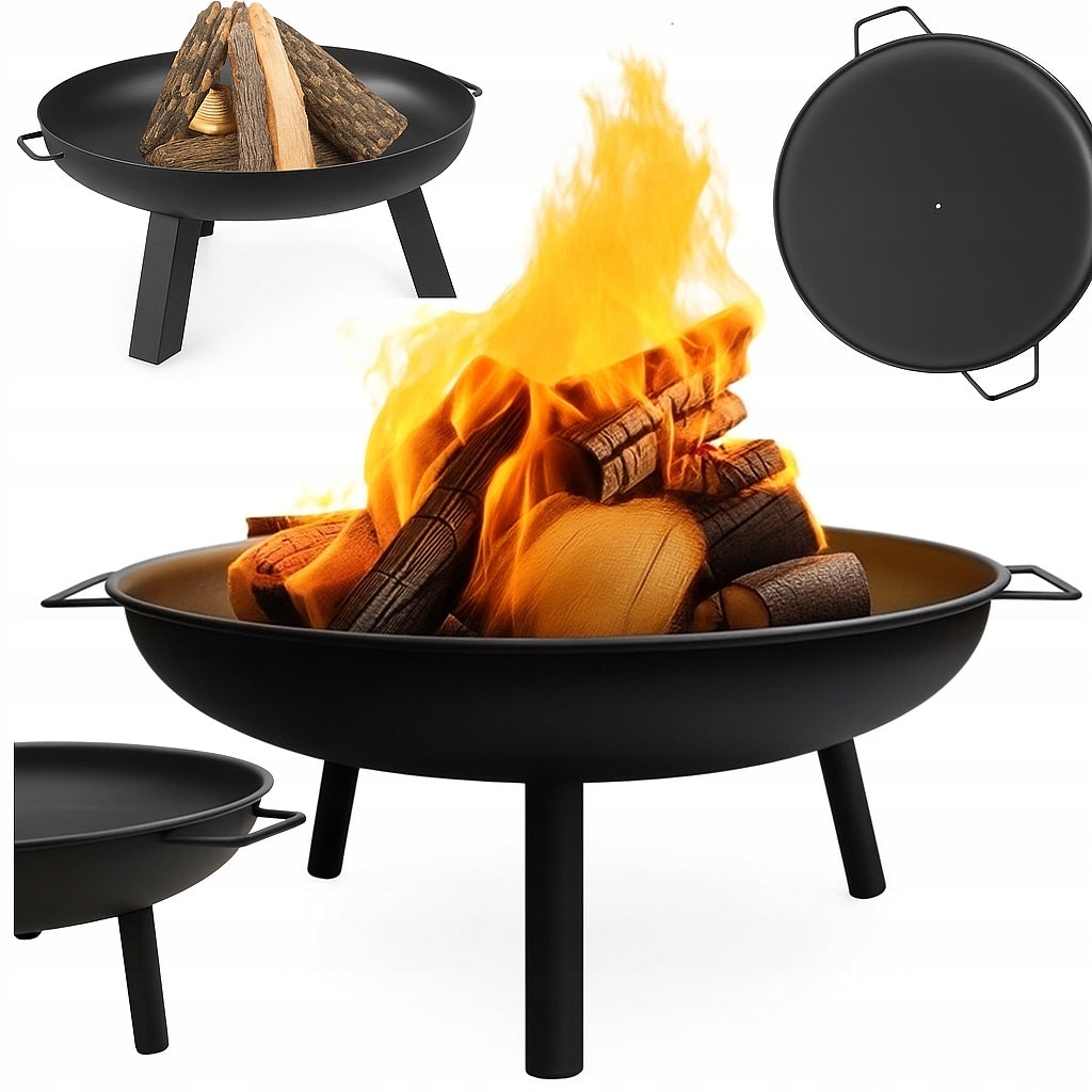 GARDEN FIREPLACE LARGE WITH HANDLES FOR FIREPLACE GRILL STEEL BOILER