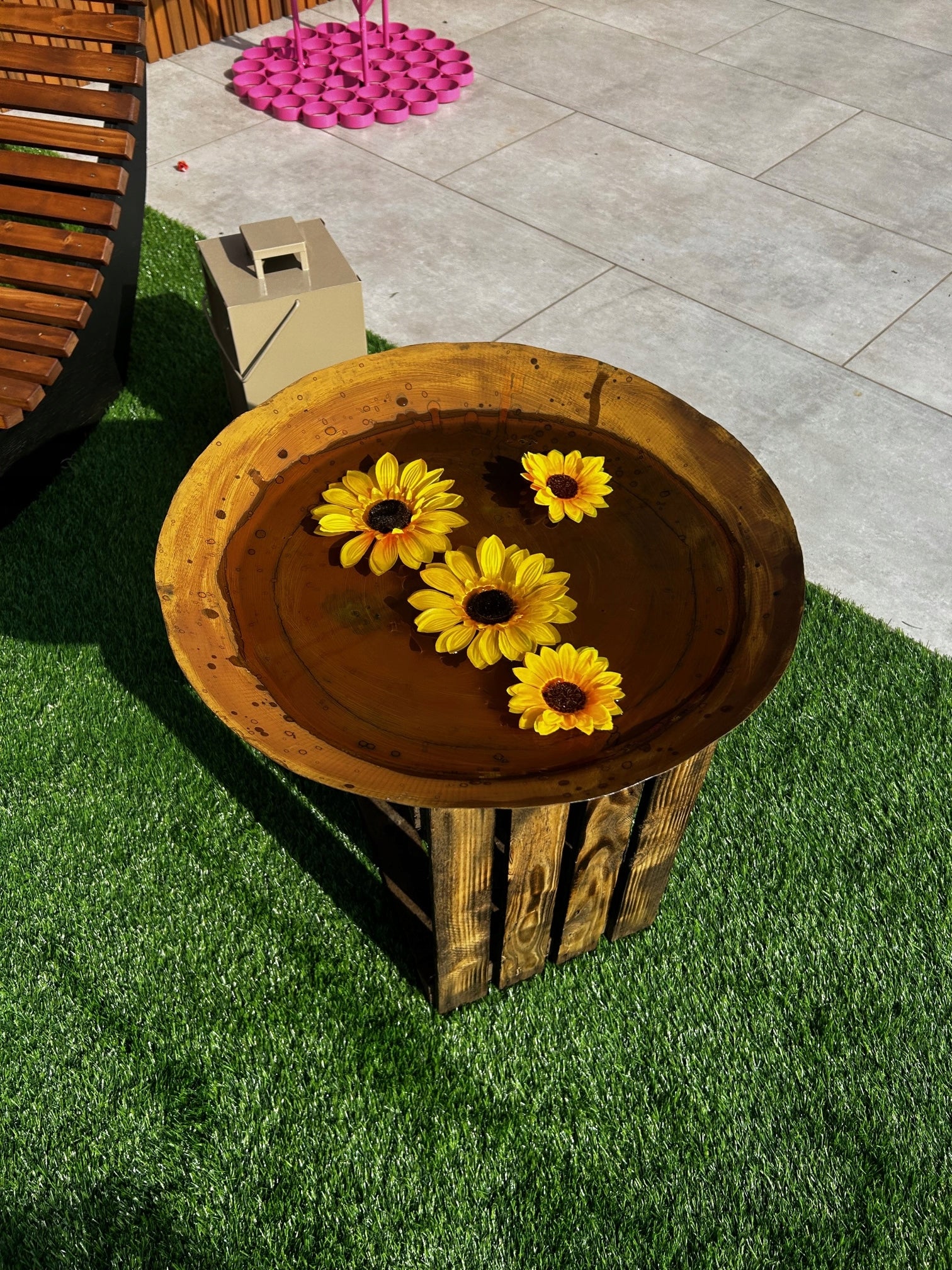 GARDEN FIREPLACE Steel Bowl BIRD DRINKER 58 cm Grate diameter / width 57 cm