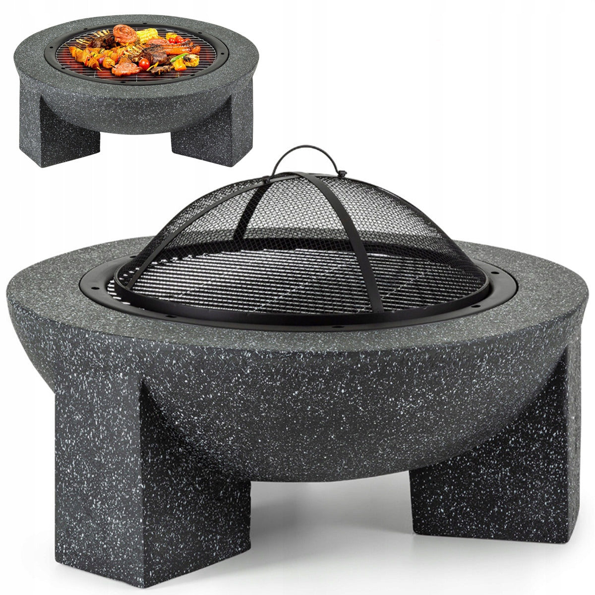 GARDEN FIREPLACE for Terrace Plot Garden Anthracite - BBQ + Poker EAN (GTIN) 5905623251875
