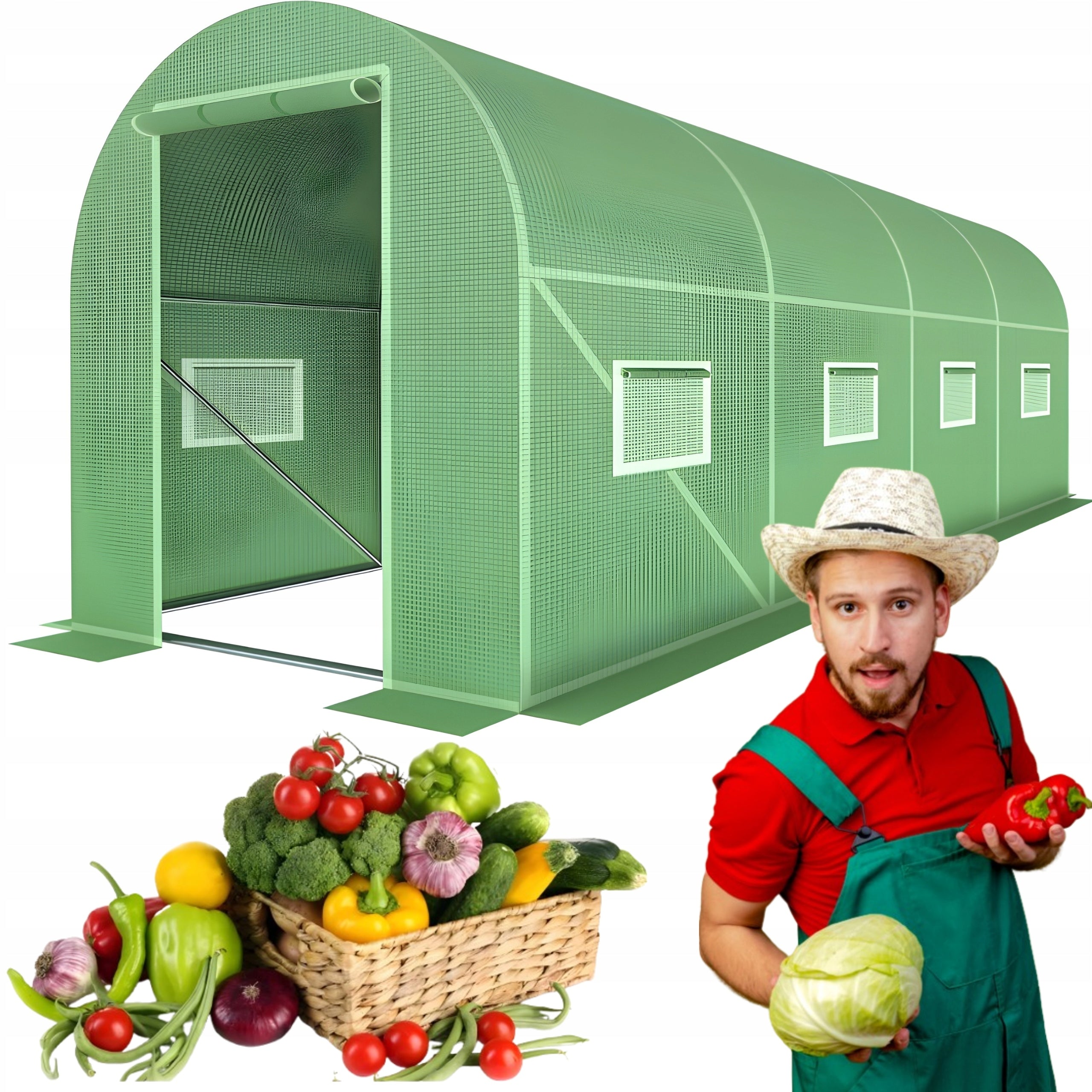 GARDEN FOIL TUNNEL GREENHOUSE 10m2 4x2,5m TENT FOLIAK FOR VEGETABLE GARDENER