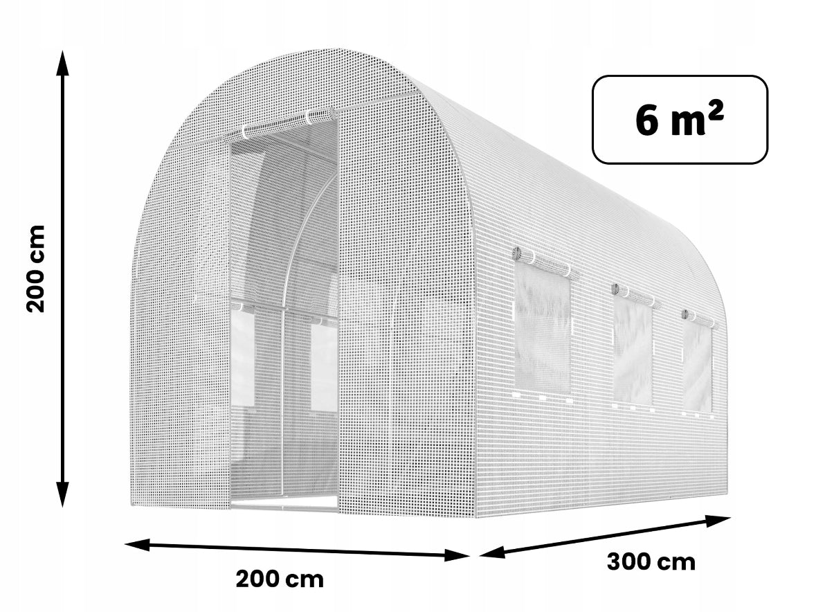 GARDEN FOIL TUNNEL GREENHOUSE 300x200 3x2 WHITE FRAME + FOIL Manufacturer code Biały tunel