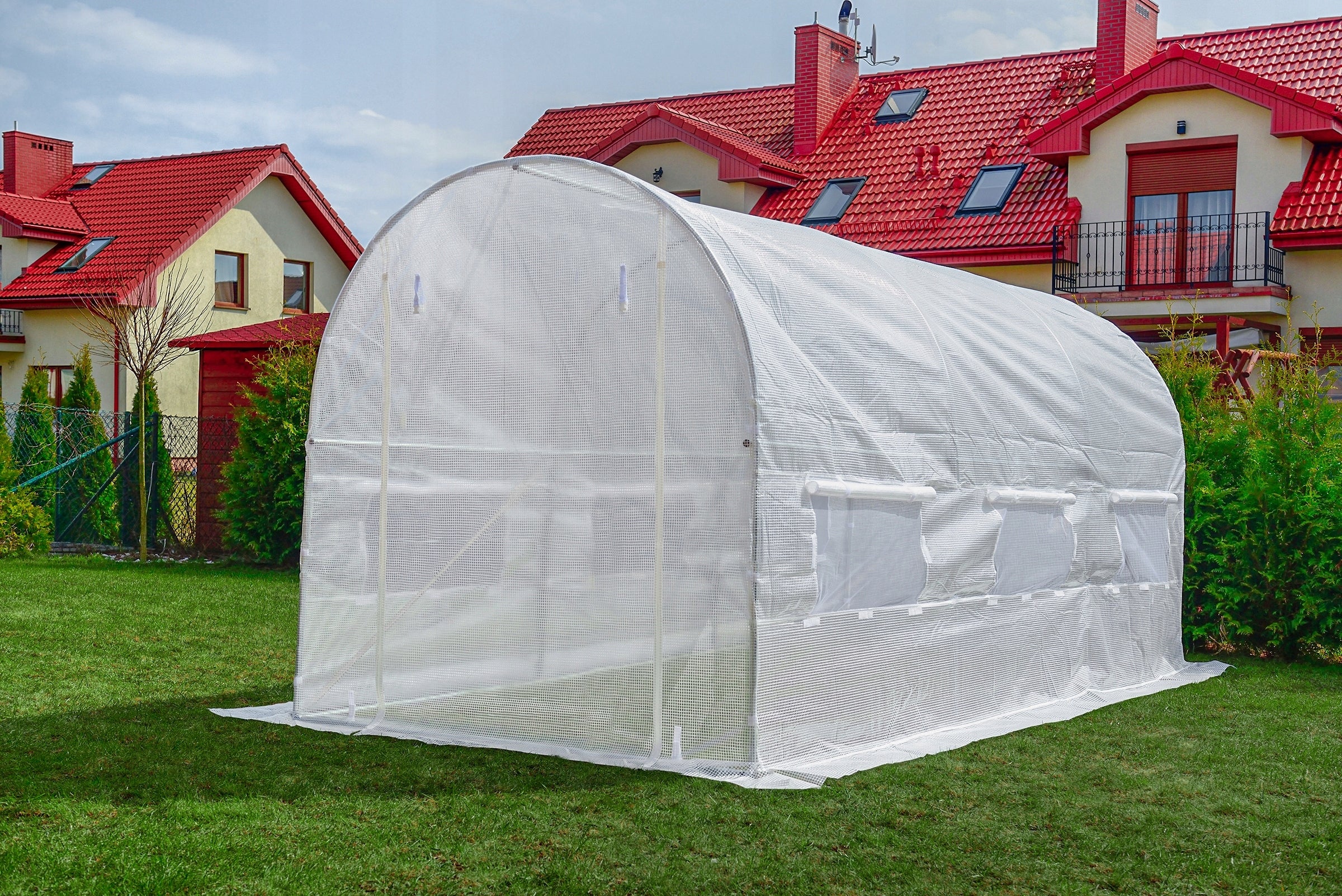 GARDEN FOIL TUNNEL GREENHOUSE 300x200 3x2 WHITE FRAME + FOIL Manufacturer no brand