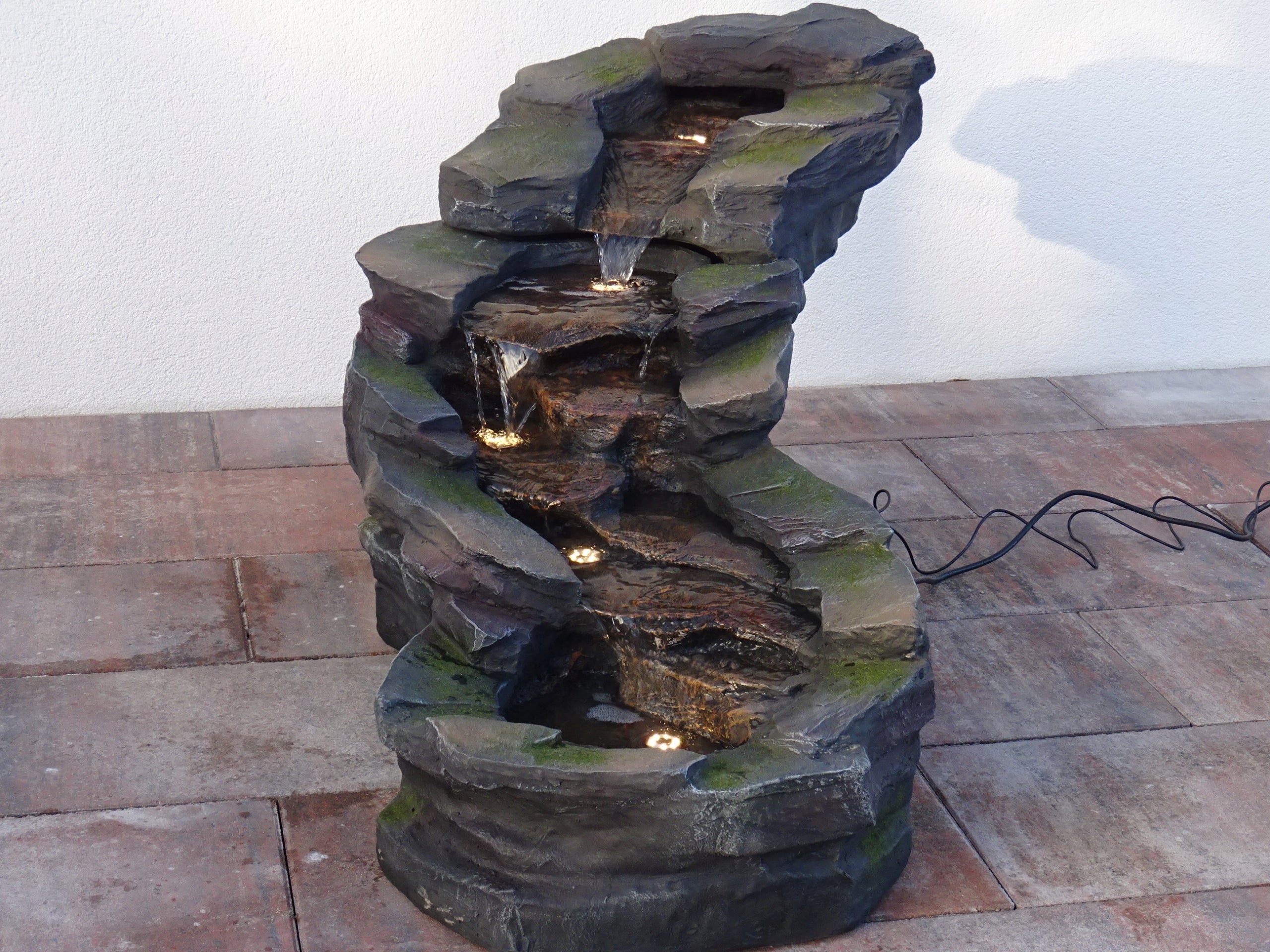 GARDEN FOUNTAIN " CASCADE " - DECORATION ! 135 cm ! LED lighting!! Packaging status original