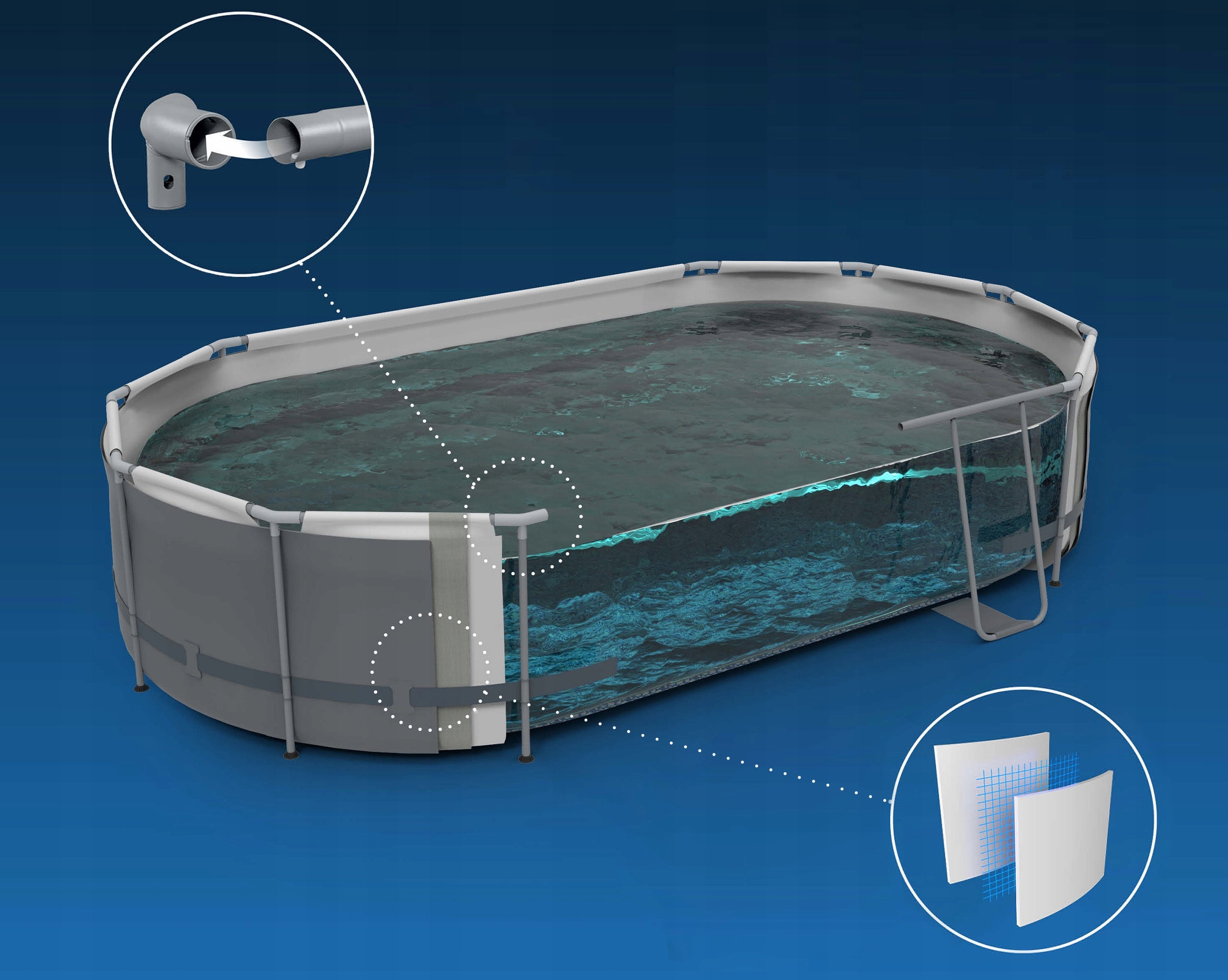 GARDEN FRAME POOL 549x274x122cm OVAL BESTWAY SET 11in1 Volume 13430 l