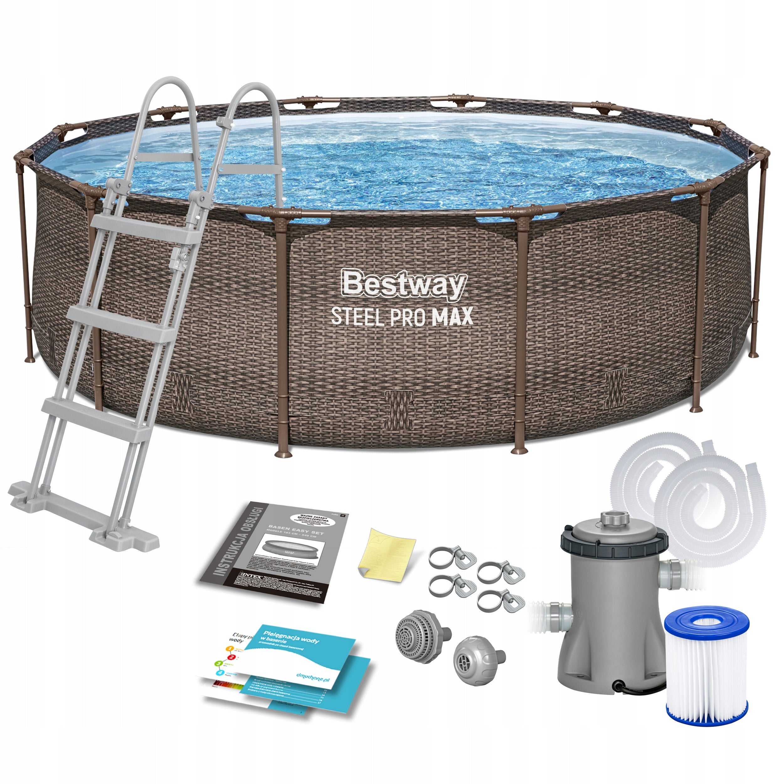 GARDEN FRAME POOL FAMILY ROUND 366x100cm Bestway SET 10in1