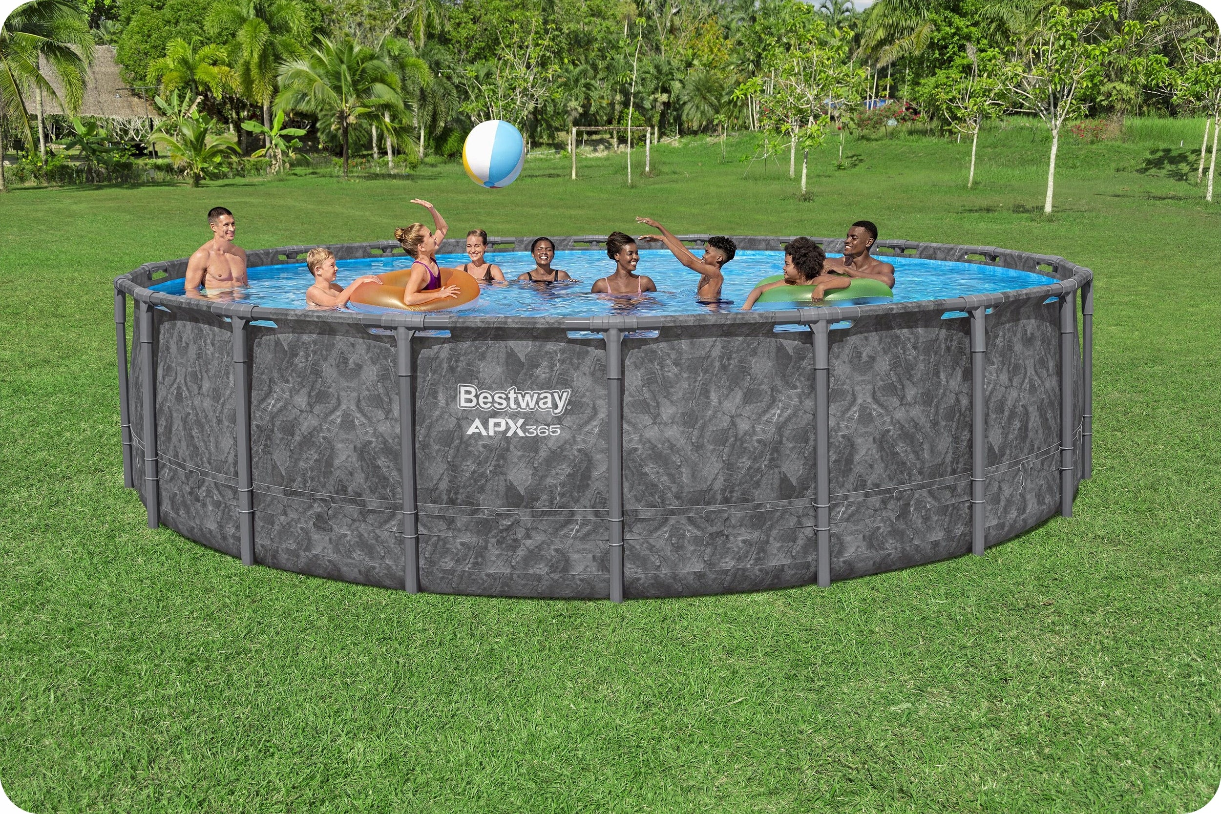 GARDEN FRAME POOL YEAR-ROUND 610x132cm APX SET 11in1 BESTWAY Volume 33240 l