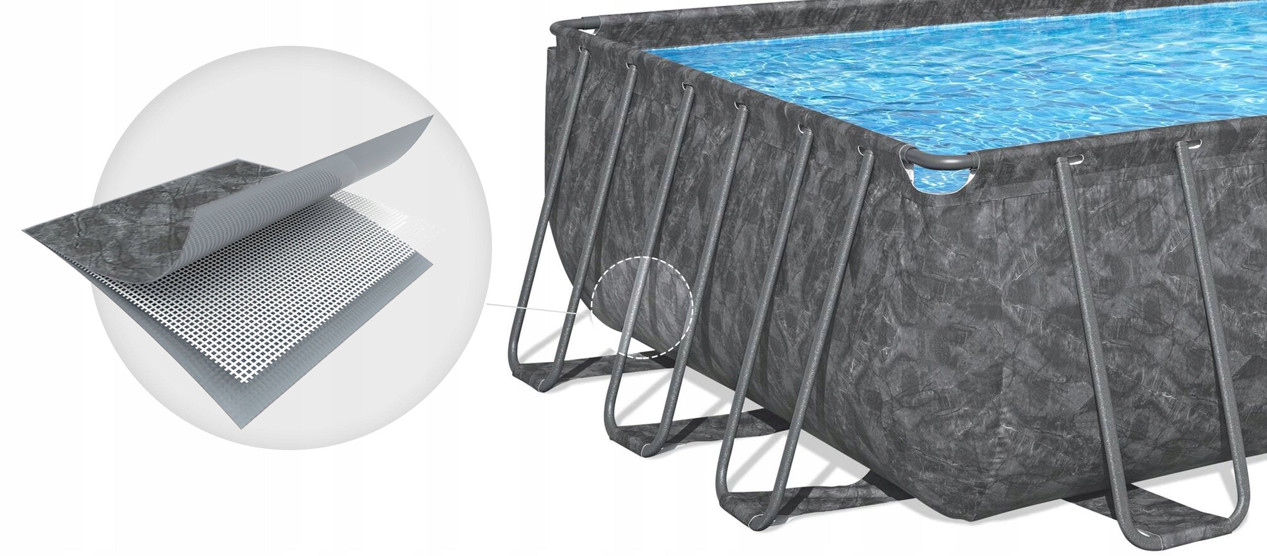 GARDEN FRAME POOL YEAR-ROUND 732x366x132cm APX SET 11in1 BESTWAY Height 132 cm