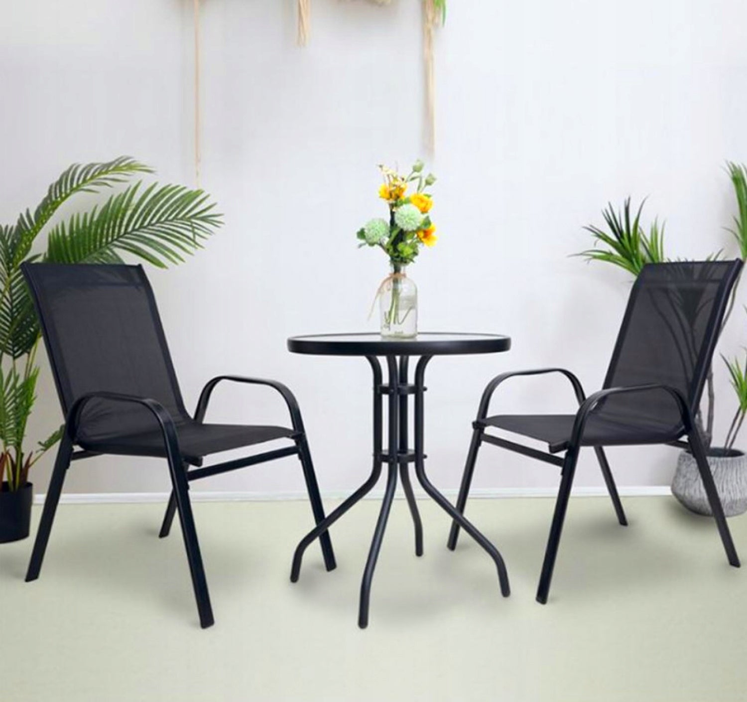 GARDEN FURNITURE 2x CHAIR TABLE GARDEN TABLE FURNITURE SET FOR TERRACE GARDEN EAN (GTIN) 5900410967960