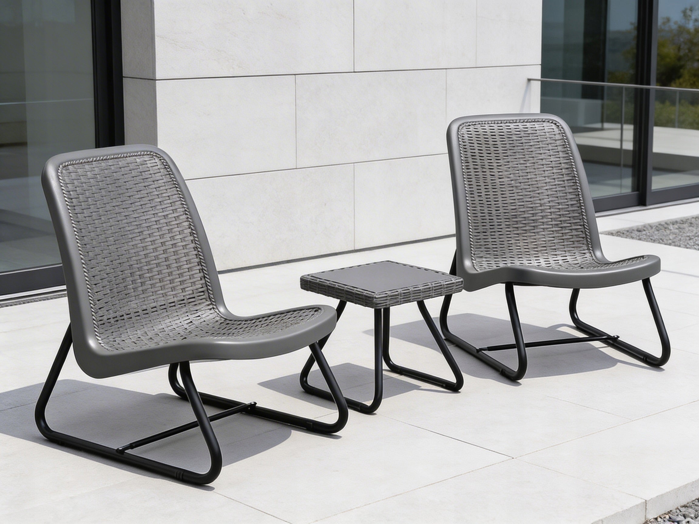 GARDEN FURNITURE BALCONY GARDEN FURNITURE SET DC30+DT07 TABLE GREY Color gray