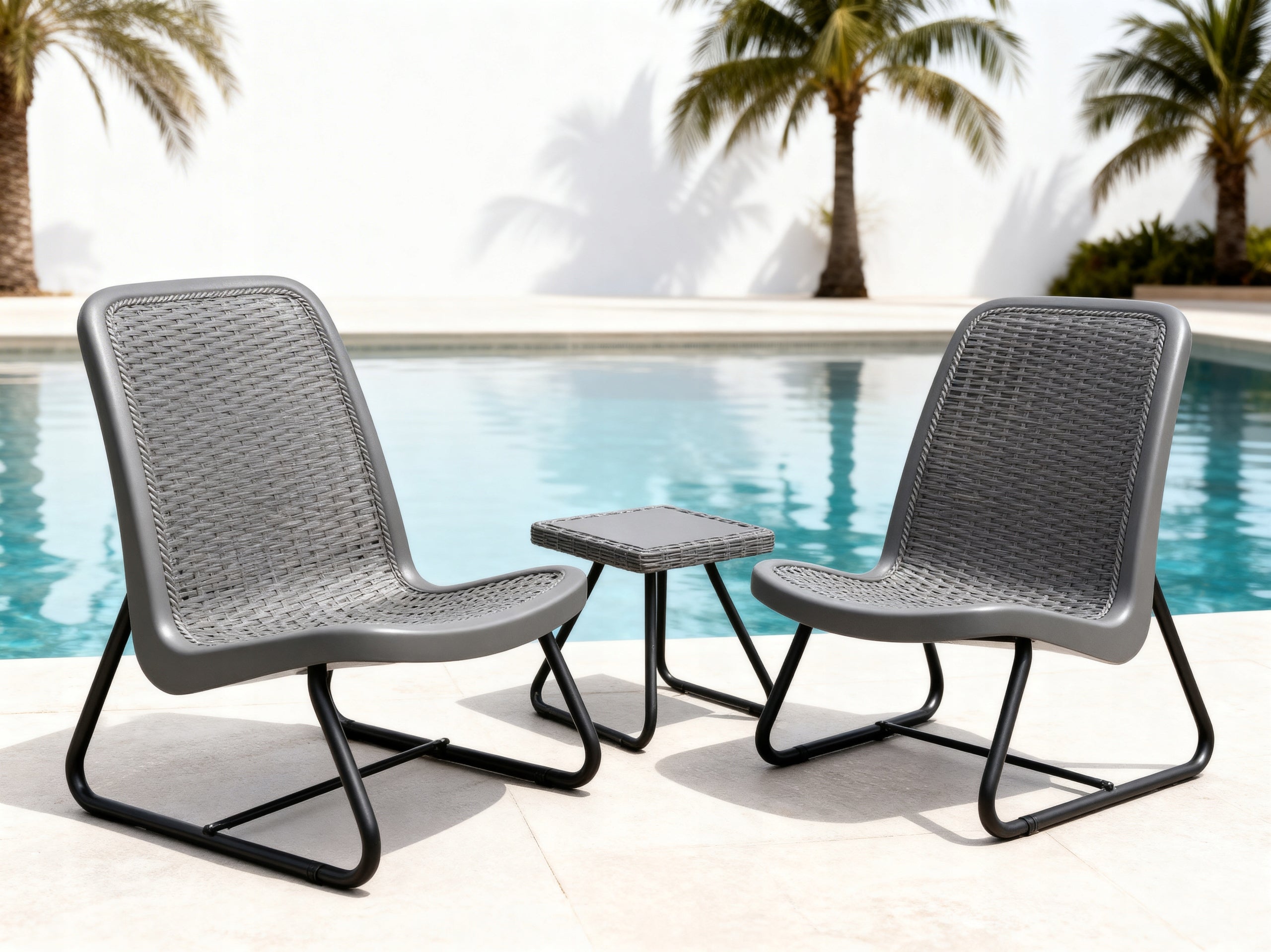 GARDEN FURNITURE BALCONY GARDEN FURNITURE SET DC30+DT07 TABLE GREY Packaging status original
