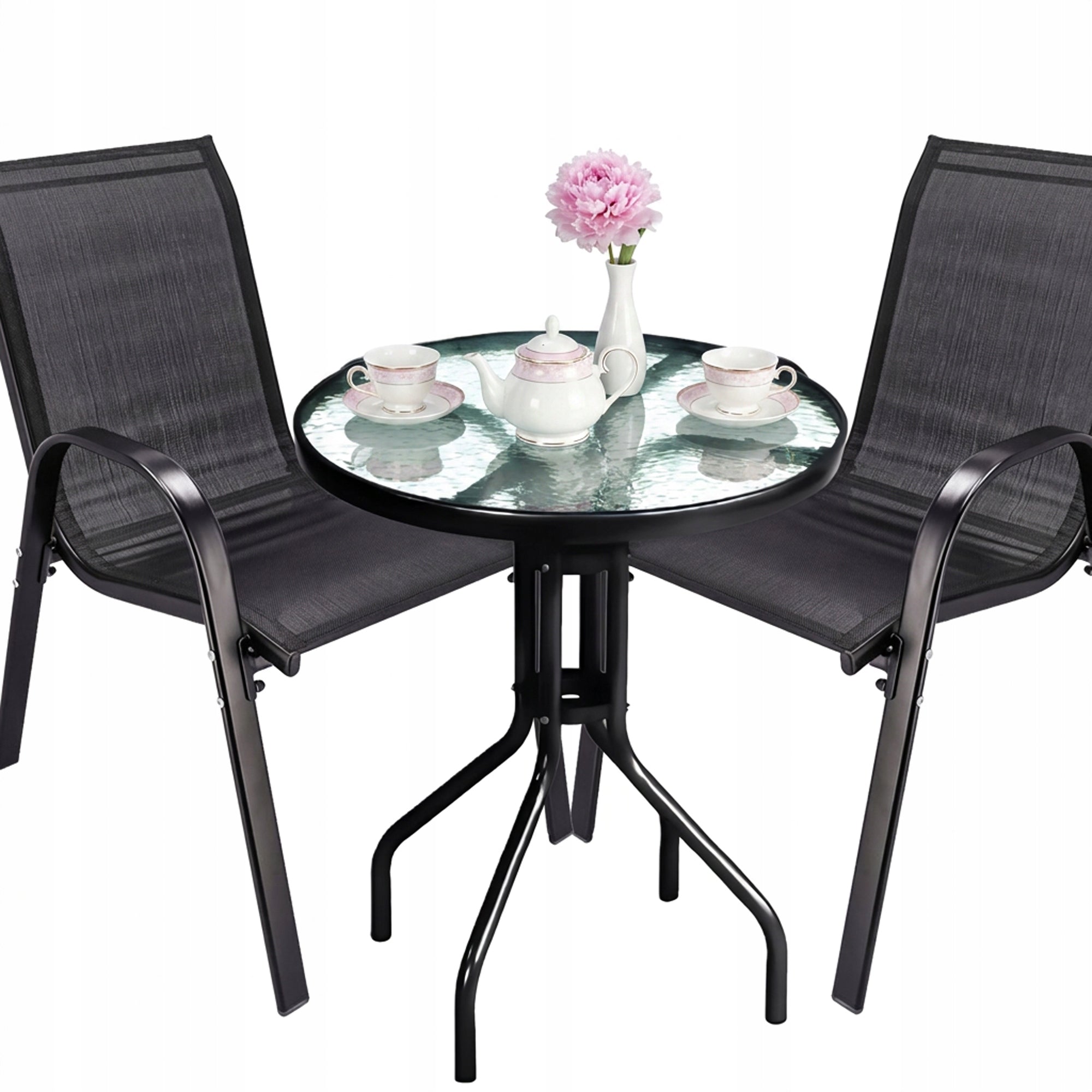 GARDEN FURNITURE BALCONY GARDEN FURNITURE SET TABLE + 2 CHAIRS