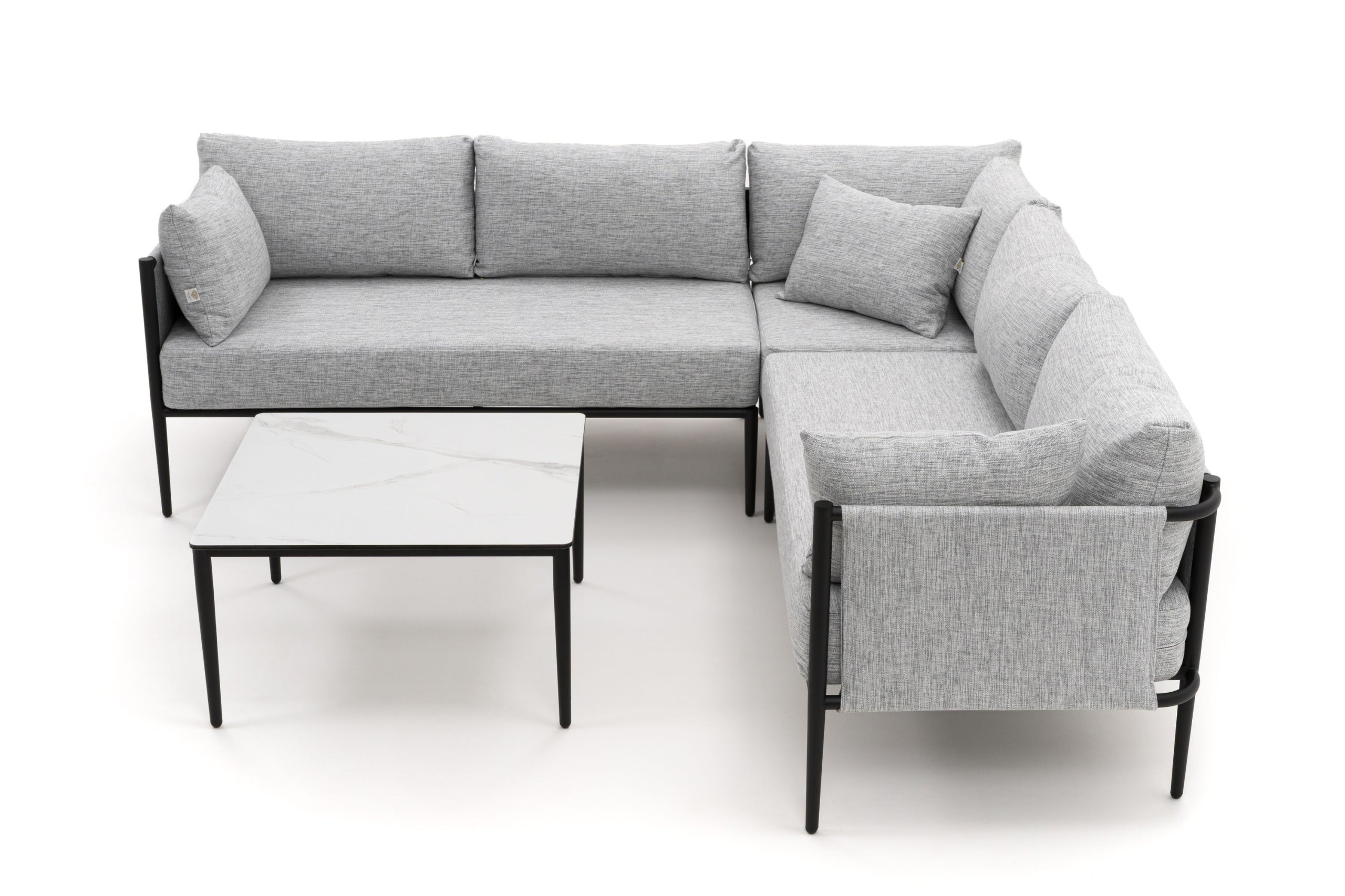 GARDEN FURNITURE CORNER TERRACE MODERN ALUMINUM BELIZE GRAY-WHITE Color gray