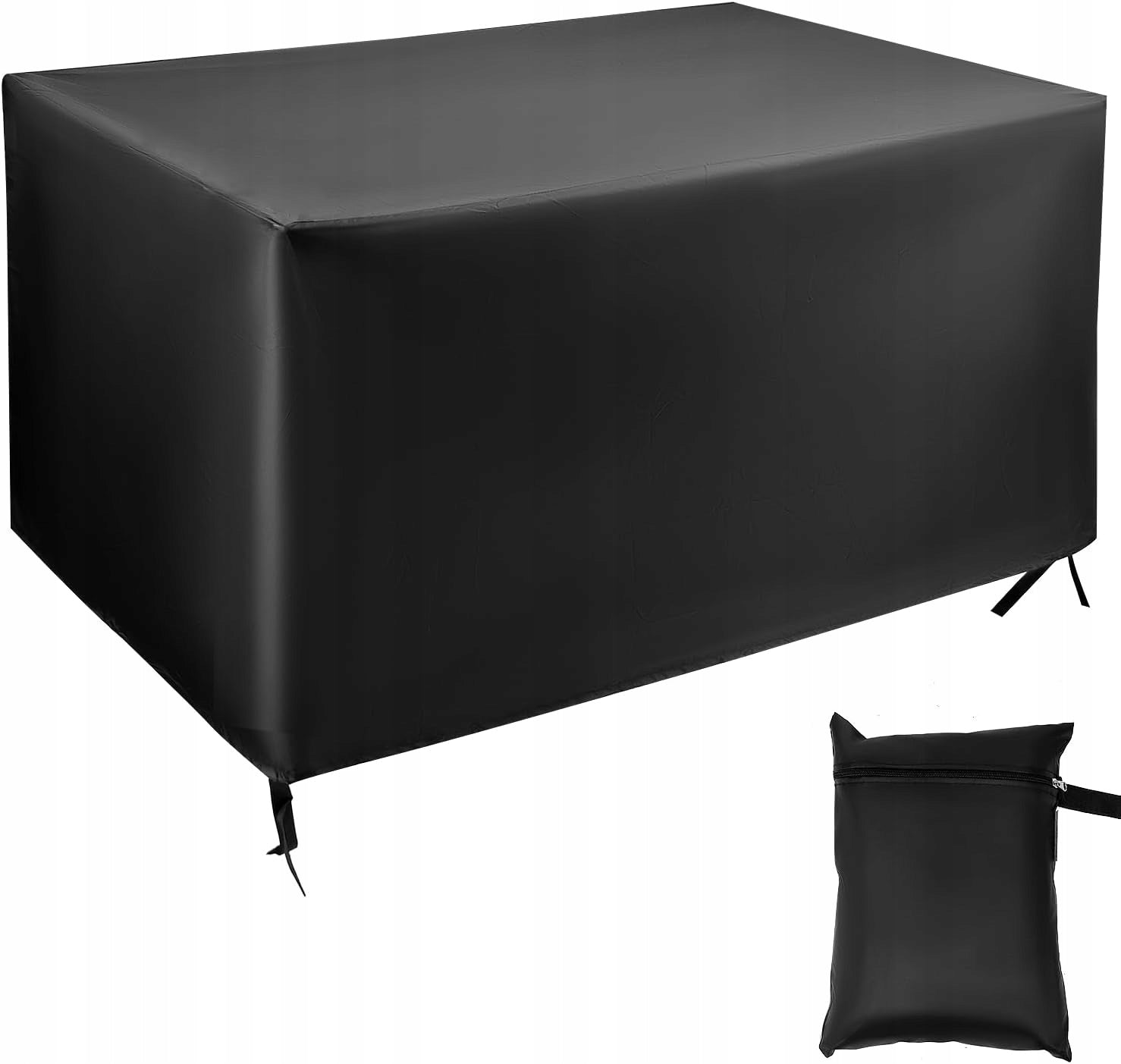 GARDEN FURNITURE COVER CHAIRS TABLE 150 x 90 x 80 cm BLACK STRONG