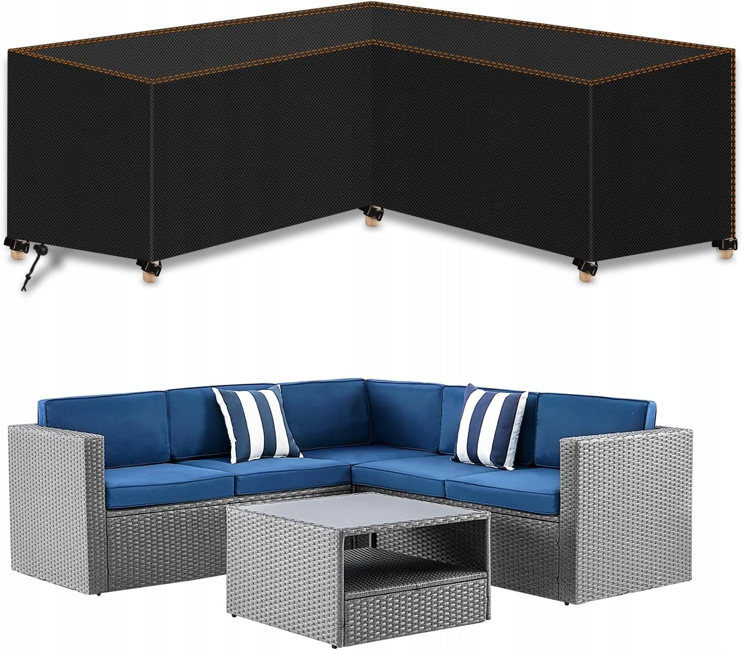 GARDEN FURNITURE COVER CORNER SHAPE L WATERPROOF COVER